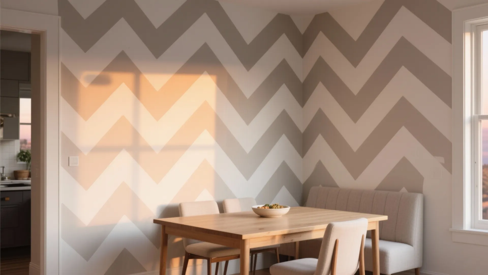 Geometric Line Mural: Chevron, Herringbone, or Diagonal Rhythms