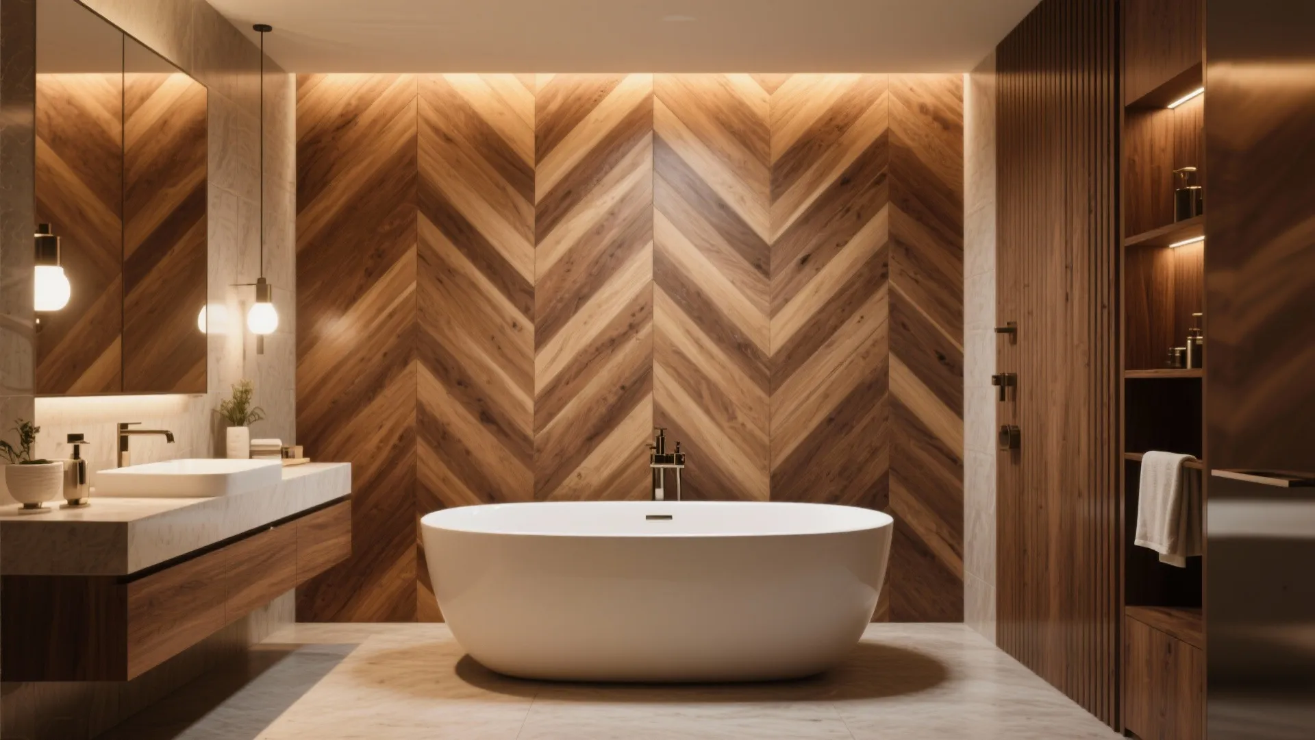 4. Statement Wall with Chevron Panelling