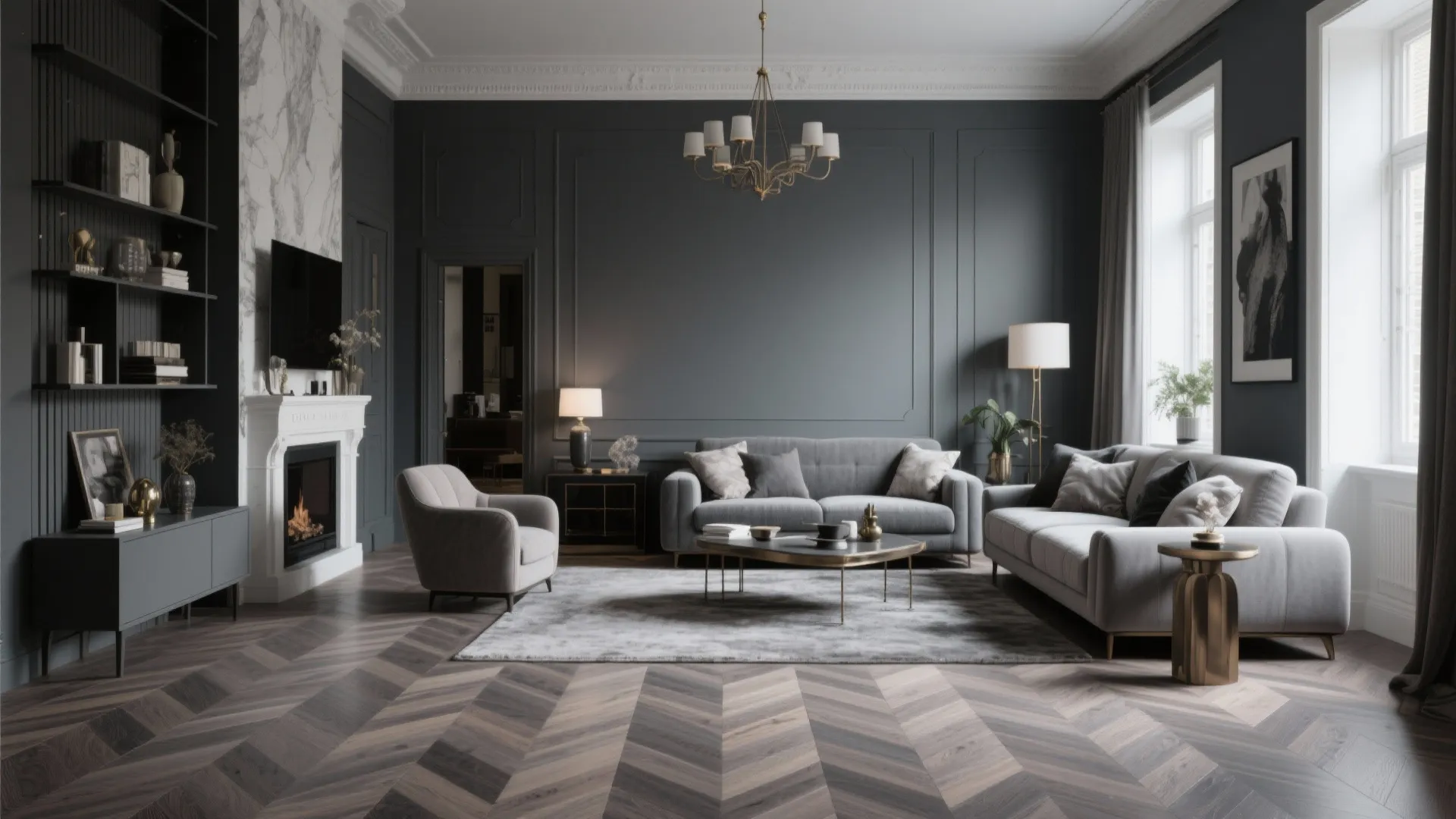 8. Chevron Pattern in Smoky Gray