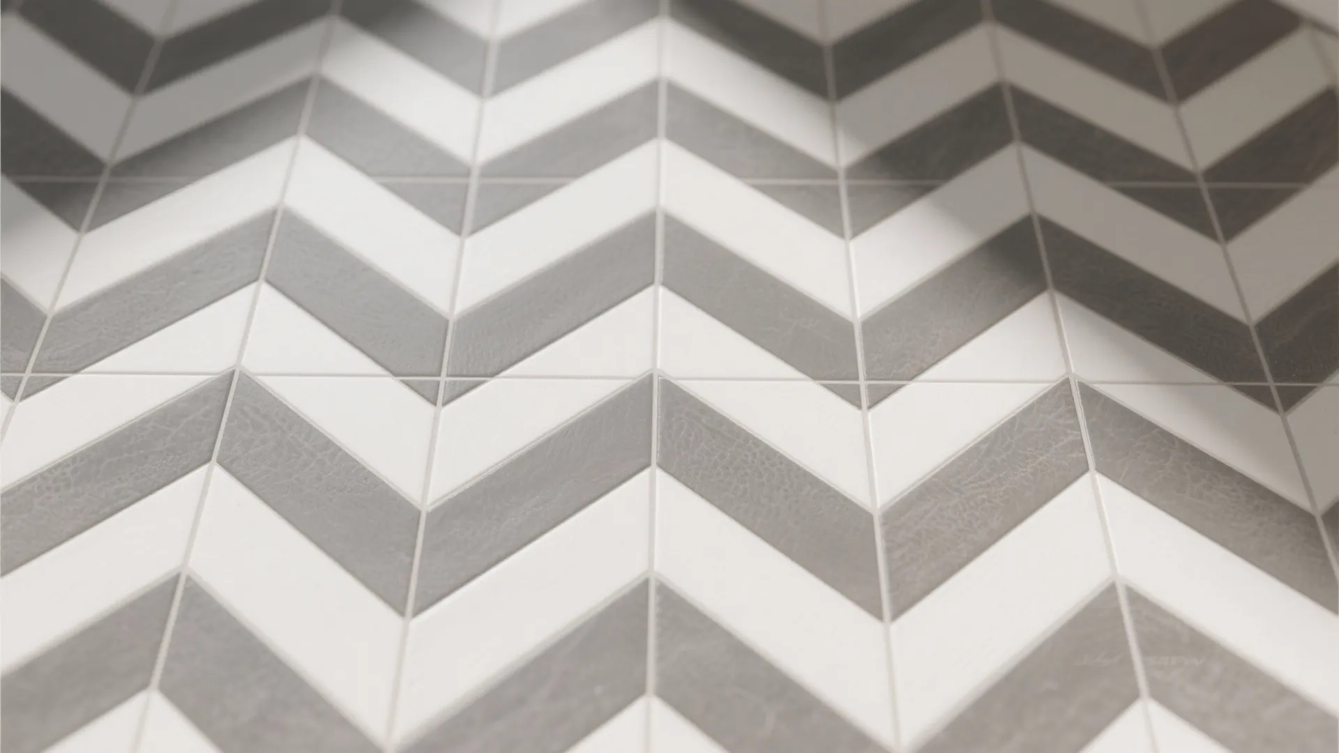 Herringbone or chevron corridor to add movement