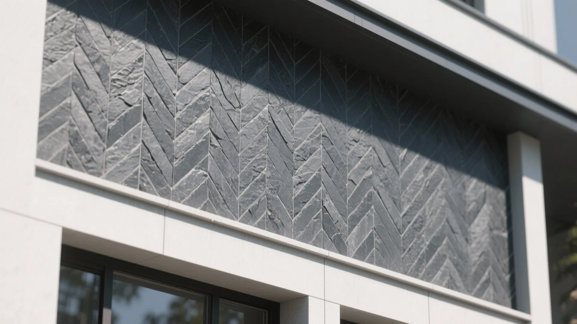 3) Pattern Play: Chevron or Herringbone on a Facade
