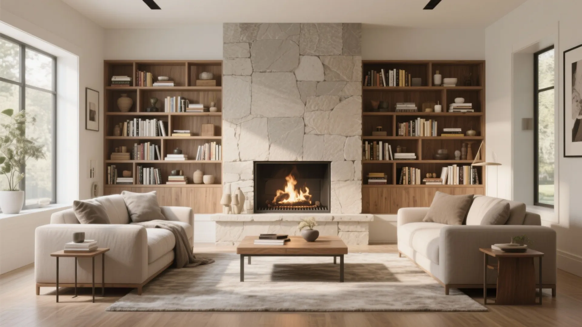 4. Chimney with Built-In Shelving