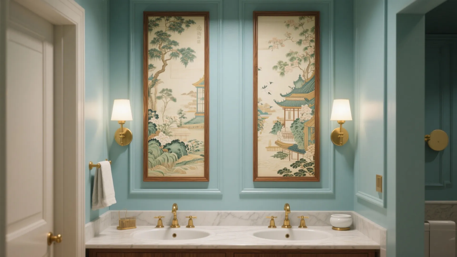 Chinoiserie Panels or Mural-Style Sections