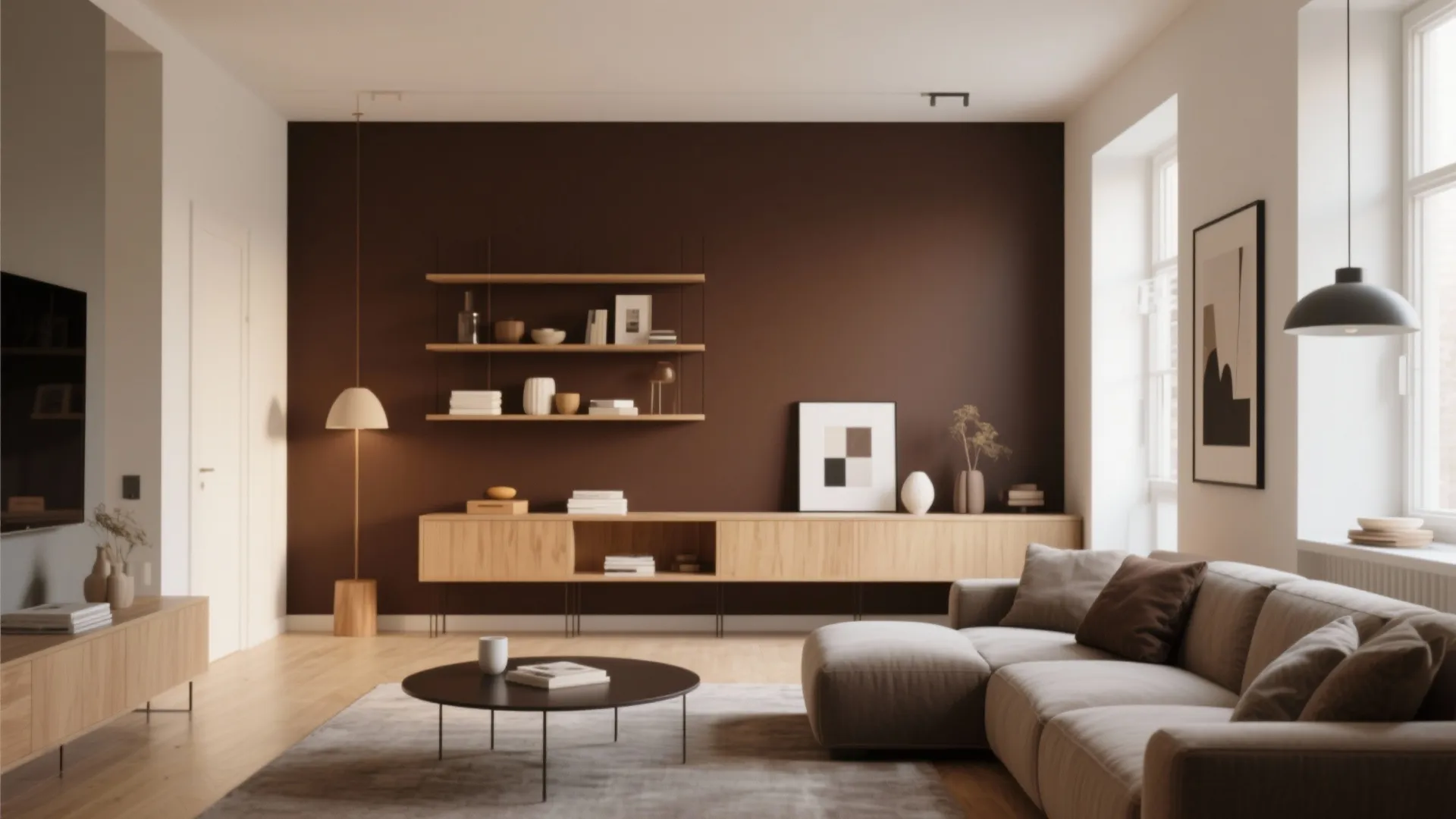 Chocolate-Toned Accent Wall