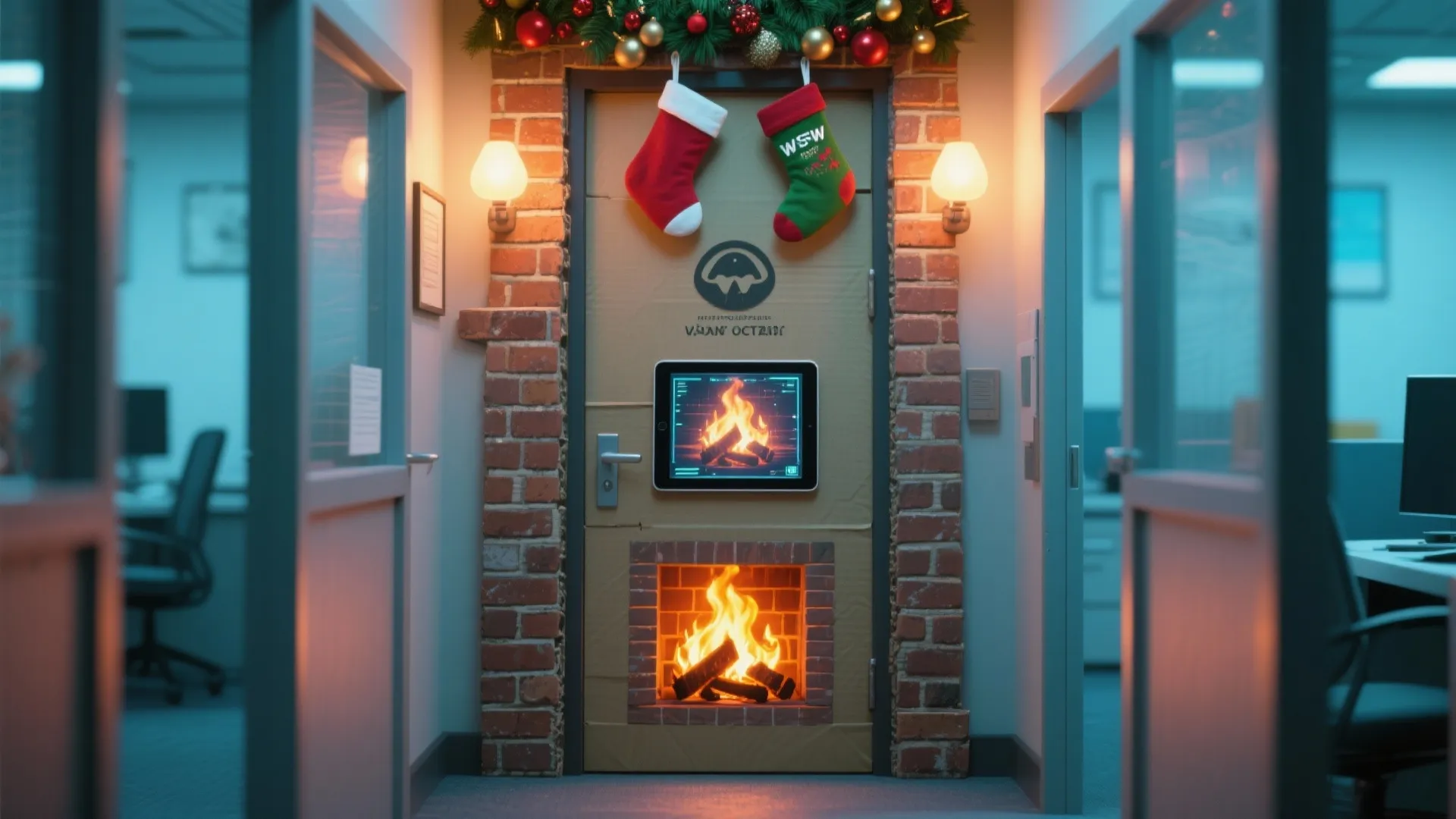 Christmas Fireplace Scene