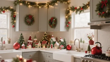 10 Christmas Ideas for Above Kitchen Cabinets