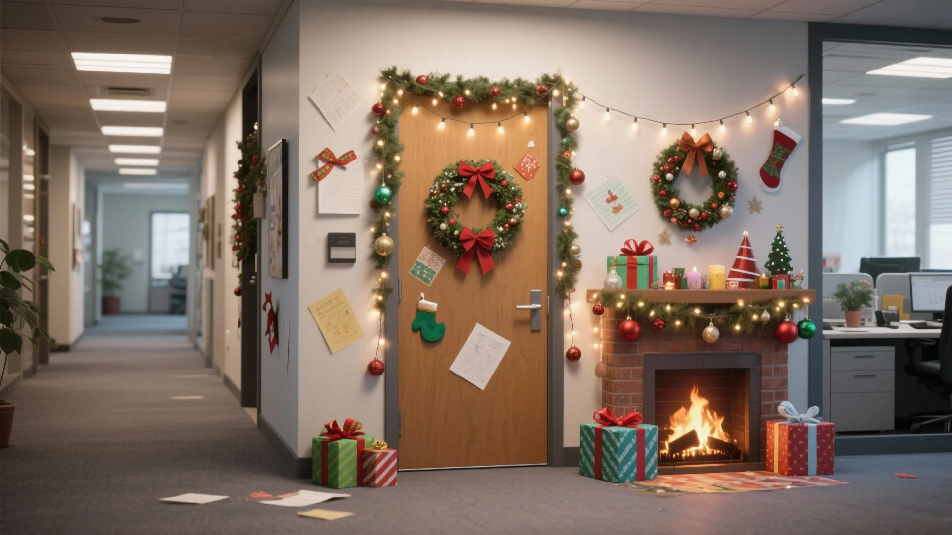 10 Creative Office Door Christmas Decorating Ideas: Fun, festive, and space-smart door décor tips from my design projects