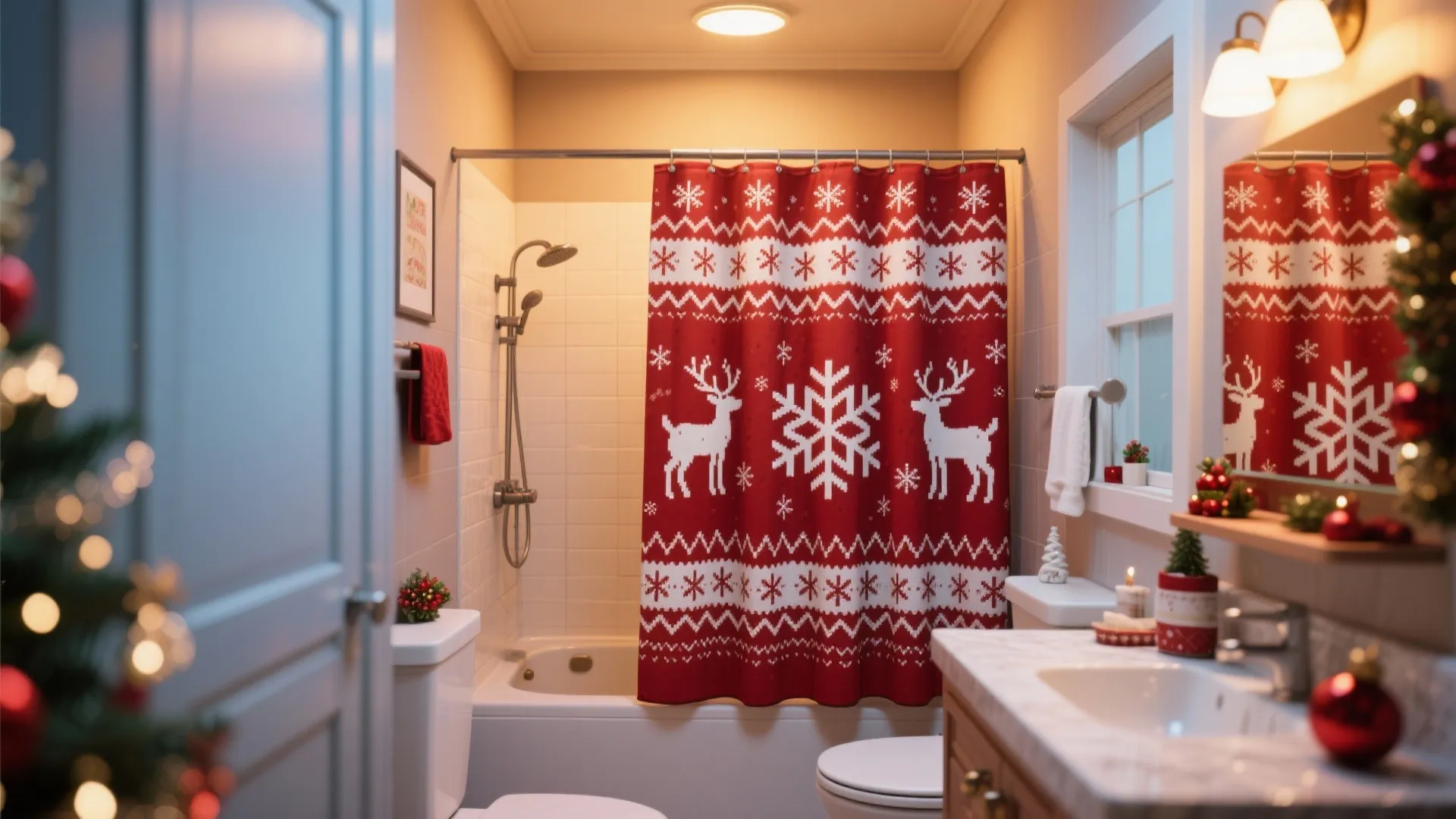 6. Christmas Shower Curtain