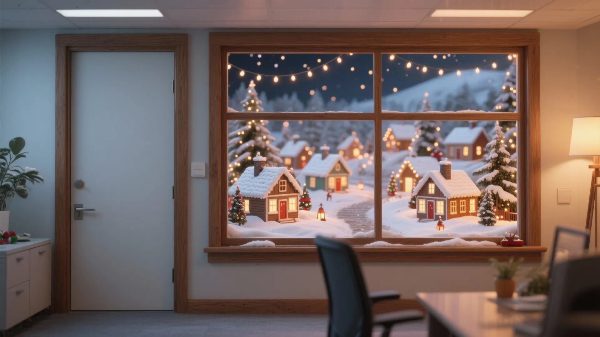 9. Christmas Village Window