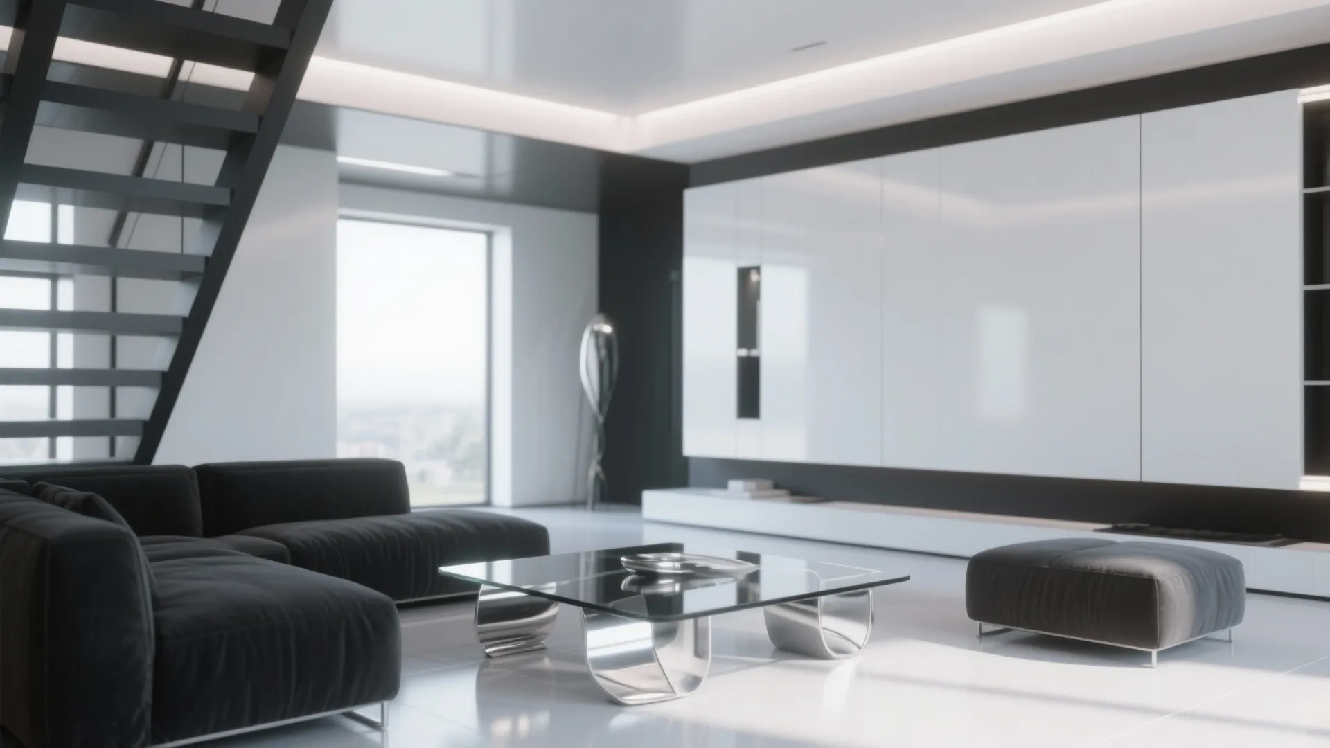 4. Chrome and Glass Coffee Table