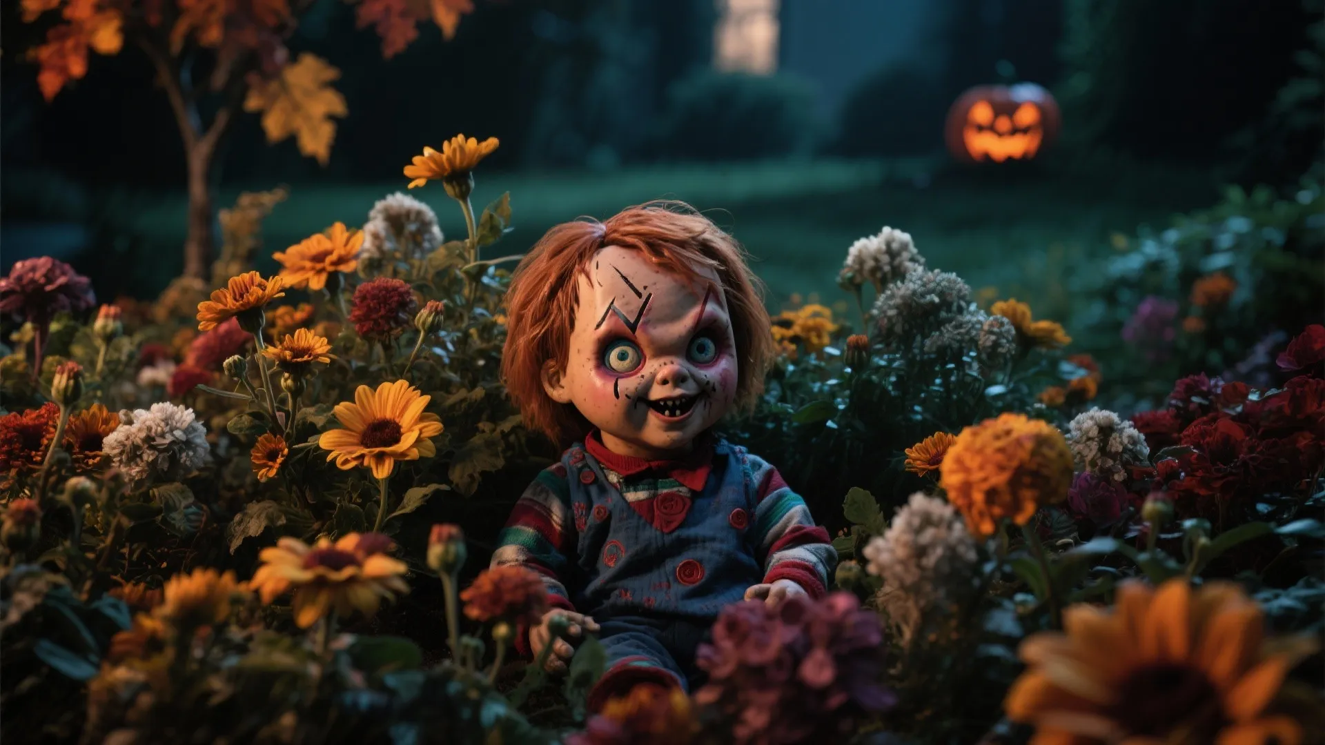 8. Chucky in the Flower Bed