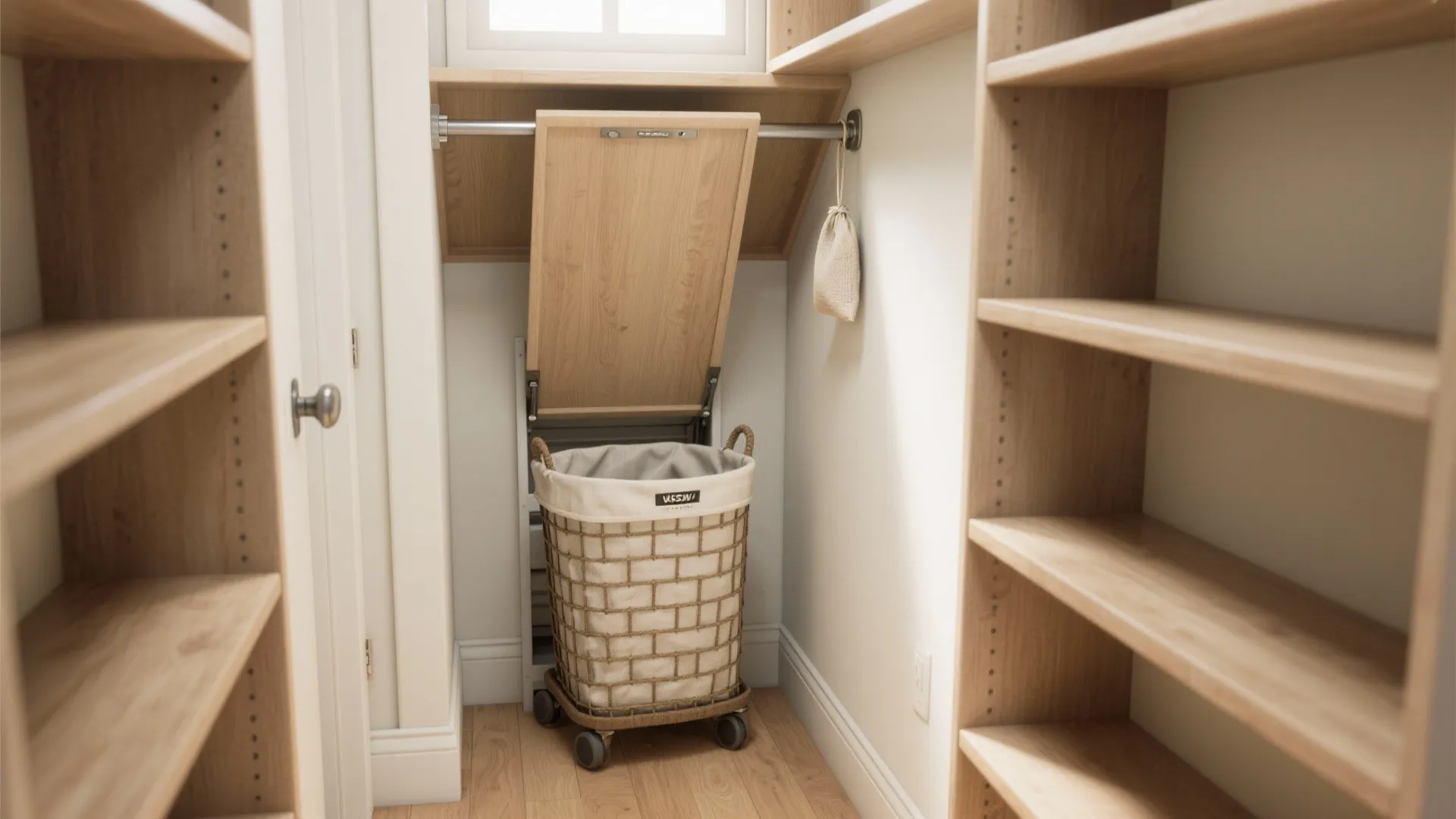 1. Drop-to-basket landing inside a closet