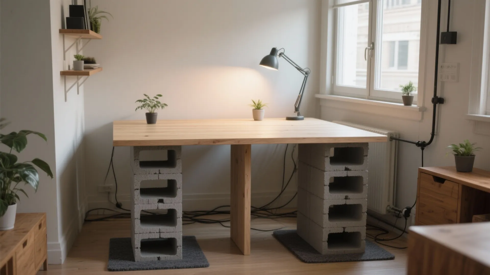 Cinder Block Table DIY: Stylish Small Space Solutions