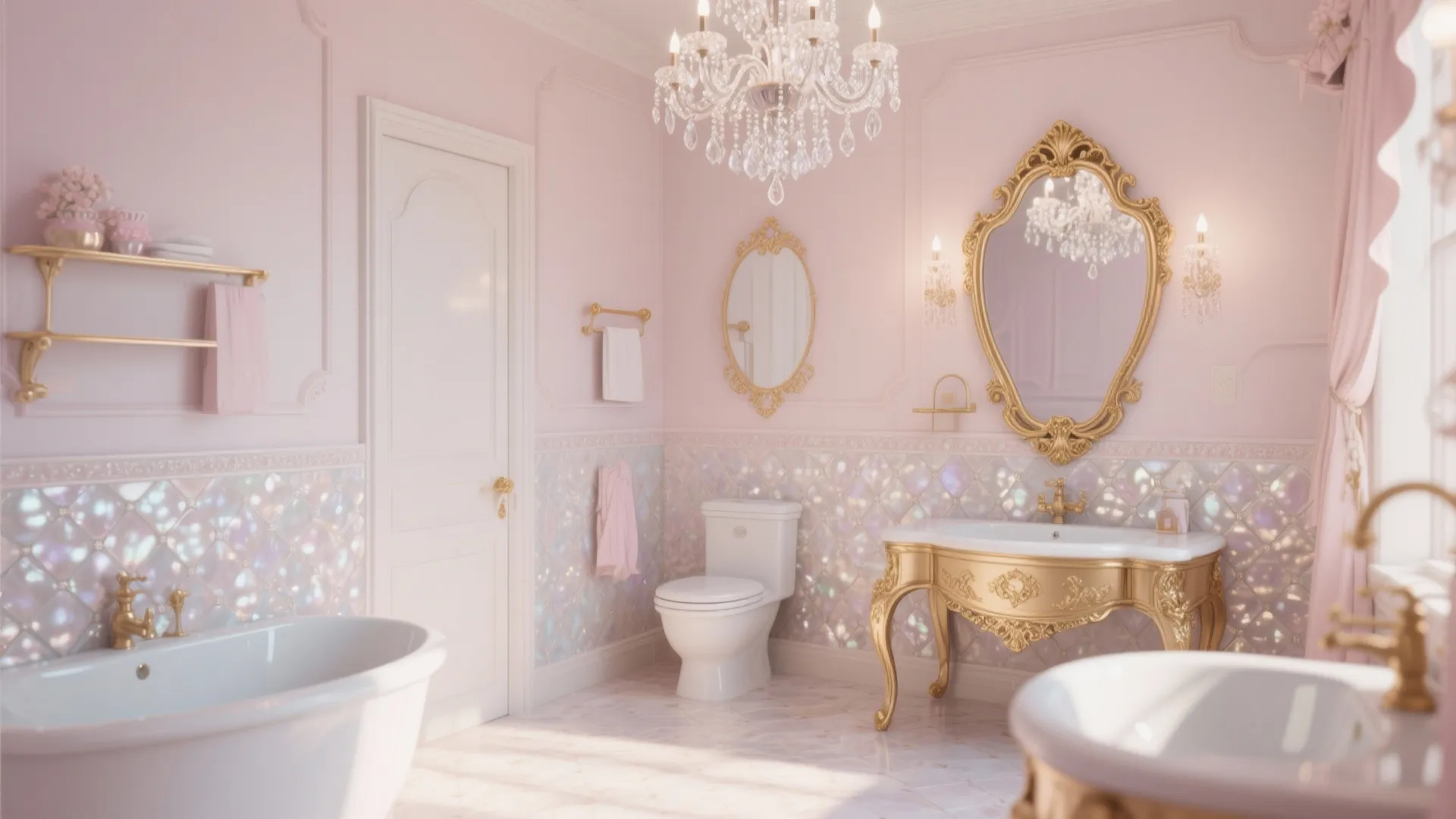 7. Cinderella Glam Powder Room