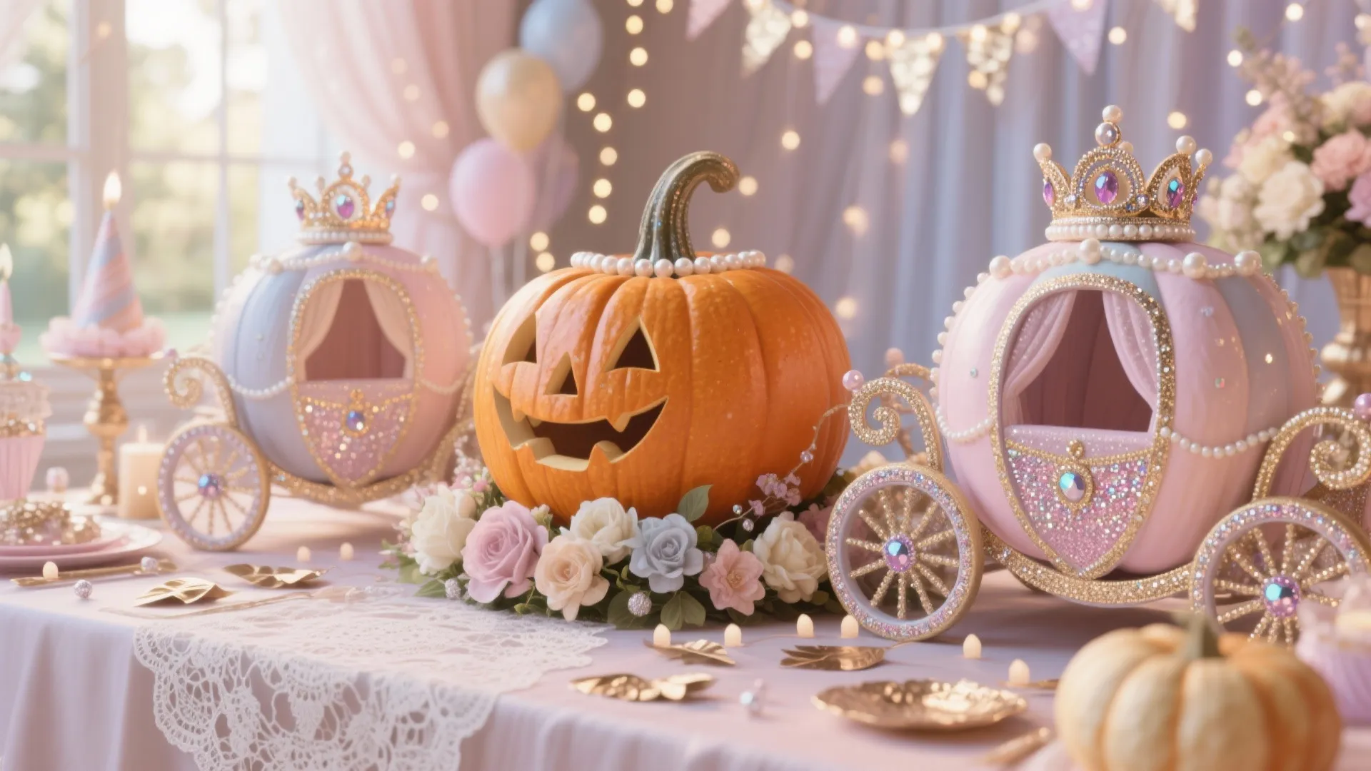 Charming Cinderella Pumpkin Decorating Ideas