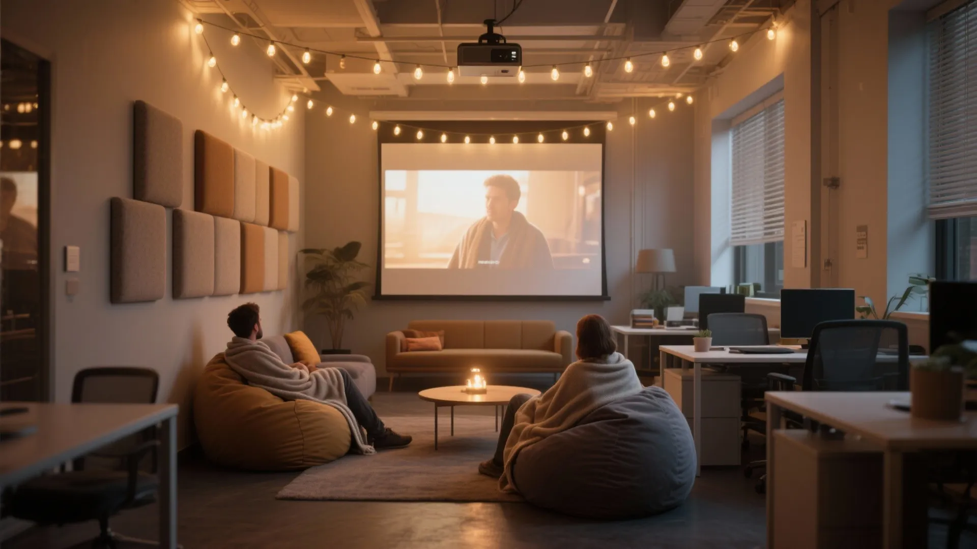 Cinema Night: Projector & Cozy Corners