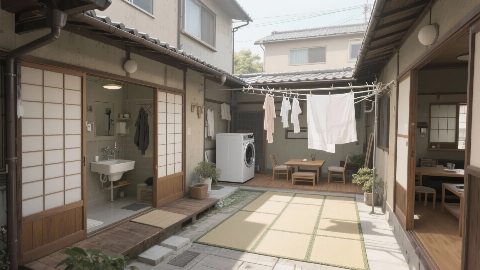 Tips 5: 家事動線は“回遊×中庭的抜け”で時短（京都の町家から学ぶ）