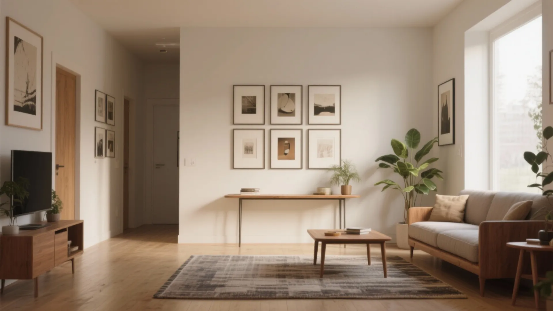 5. Clear circulation and a curated gallery wall