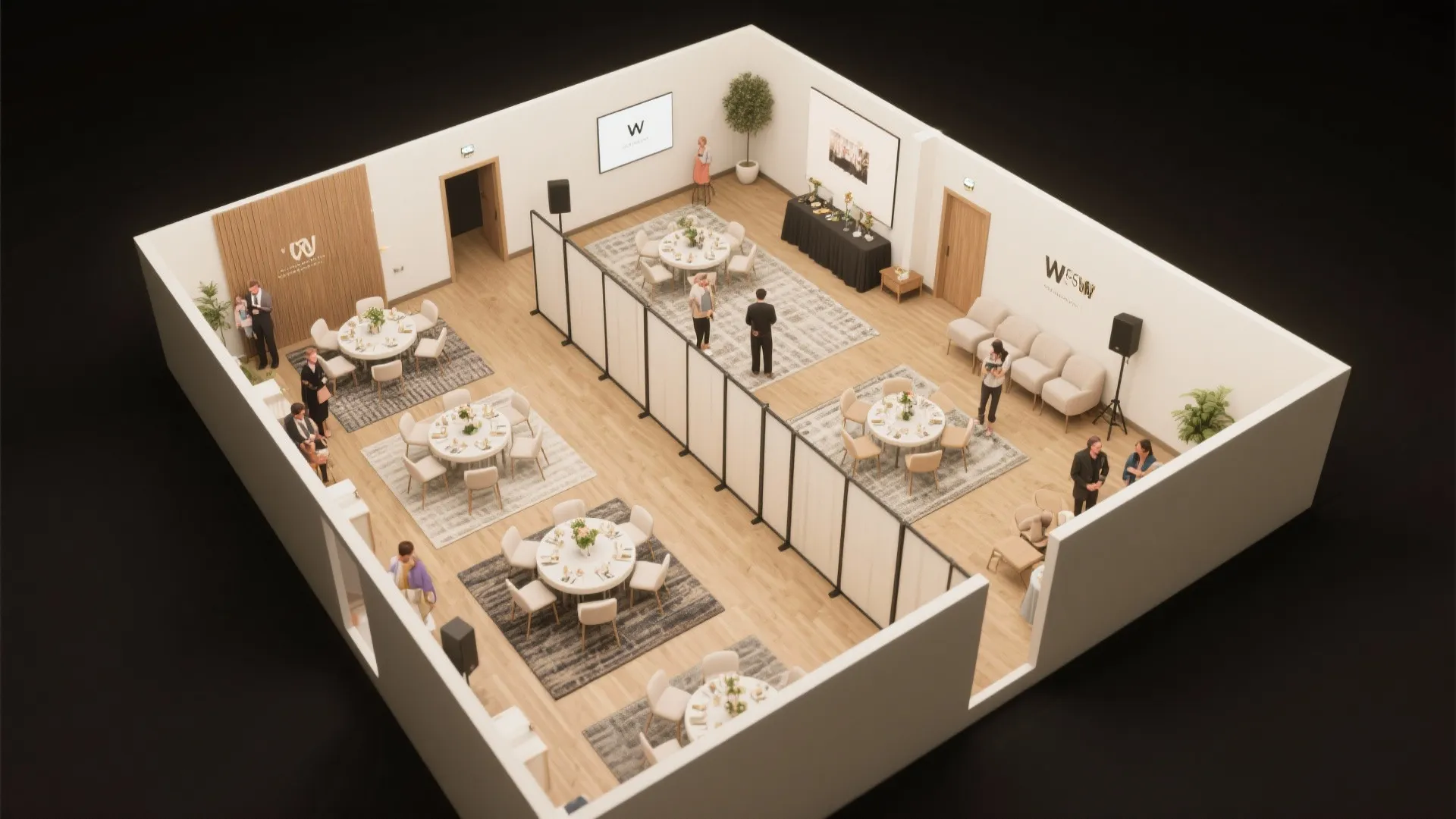 4. Clear circulation with modular dividers