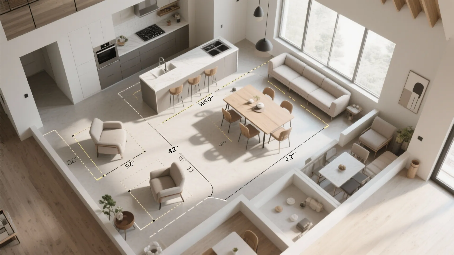 5. Plan circulation around the kitchen and views