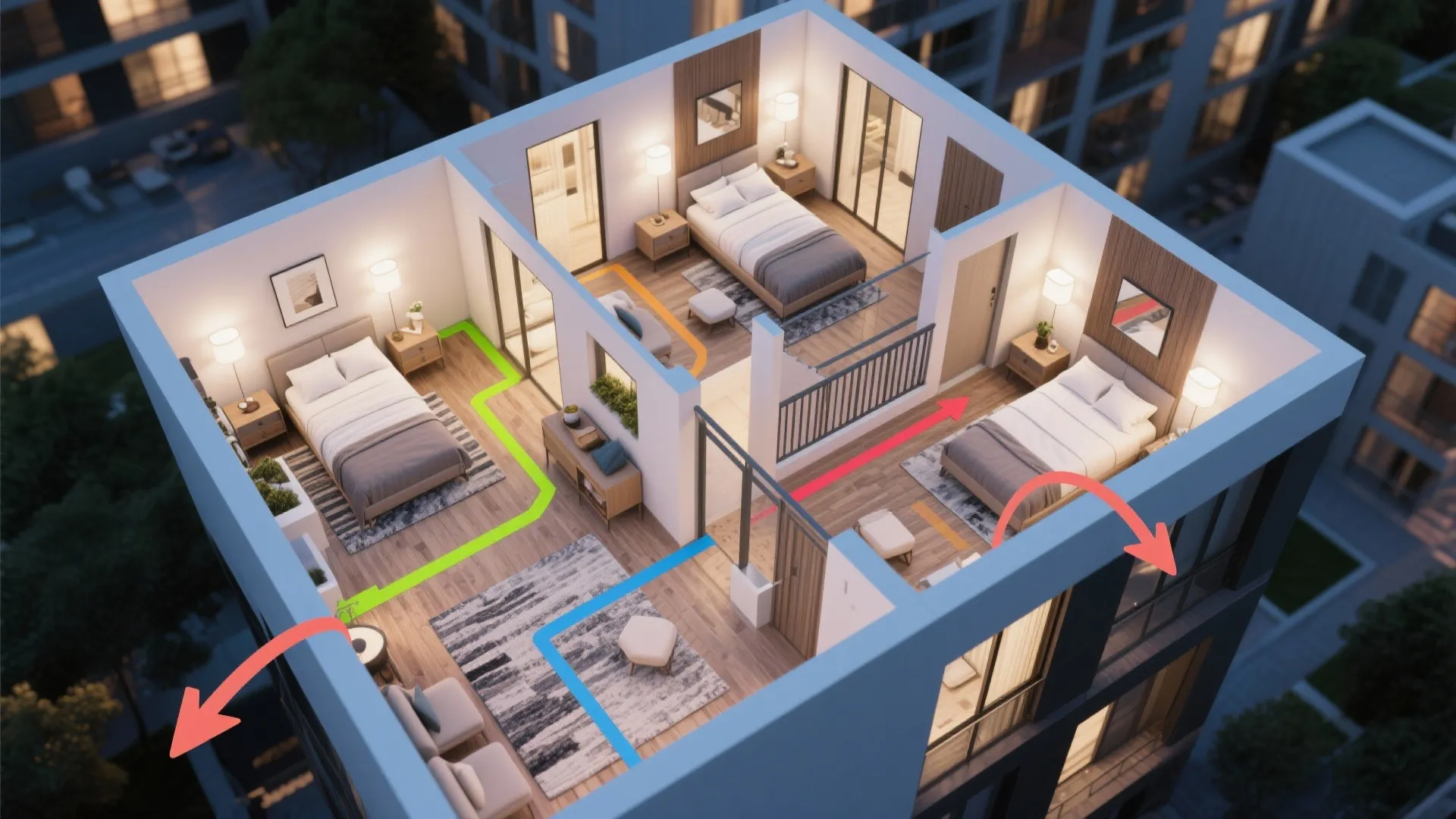 3. Optimize layout with a clear circulation path