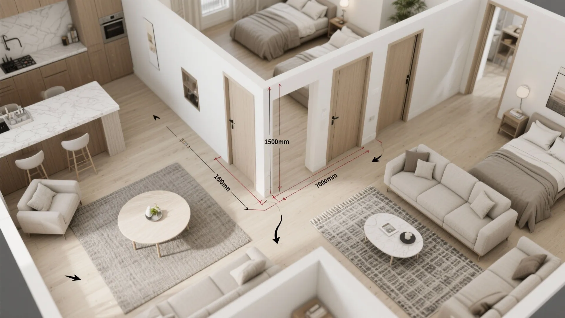 Internal circulation and furniture sizing tips