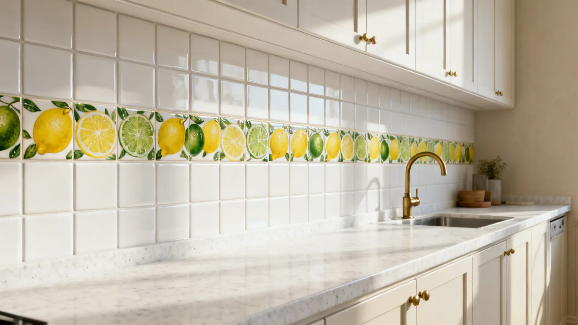 Citrus Pop: Zesty Accents on the Backsplash