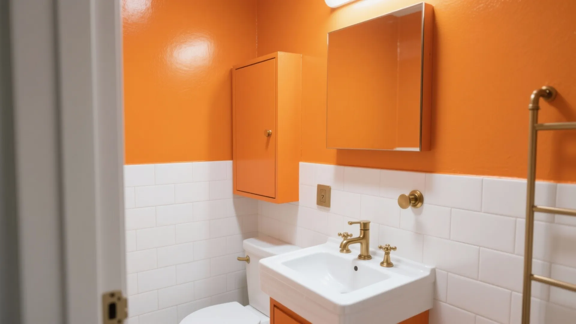5. Citrus Pop in Tiny Bathrooms