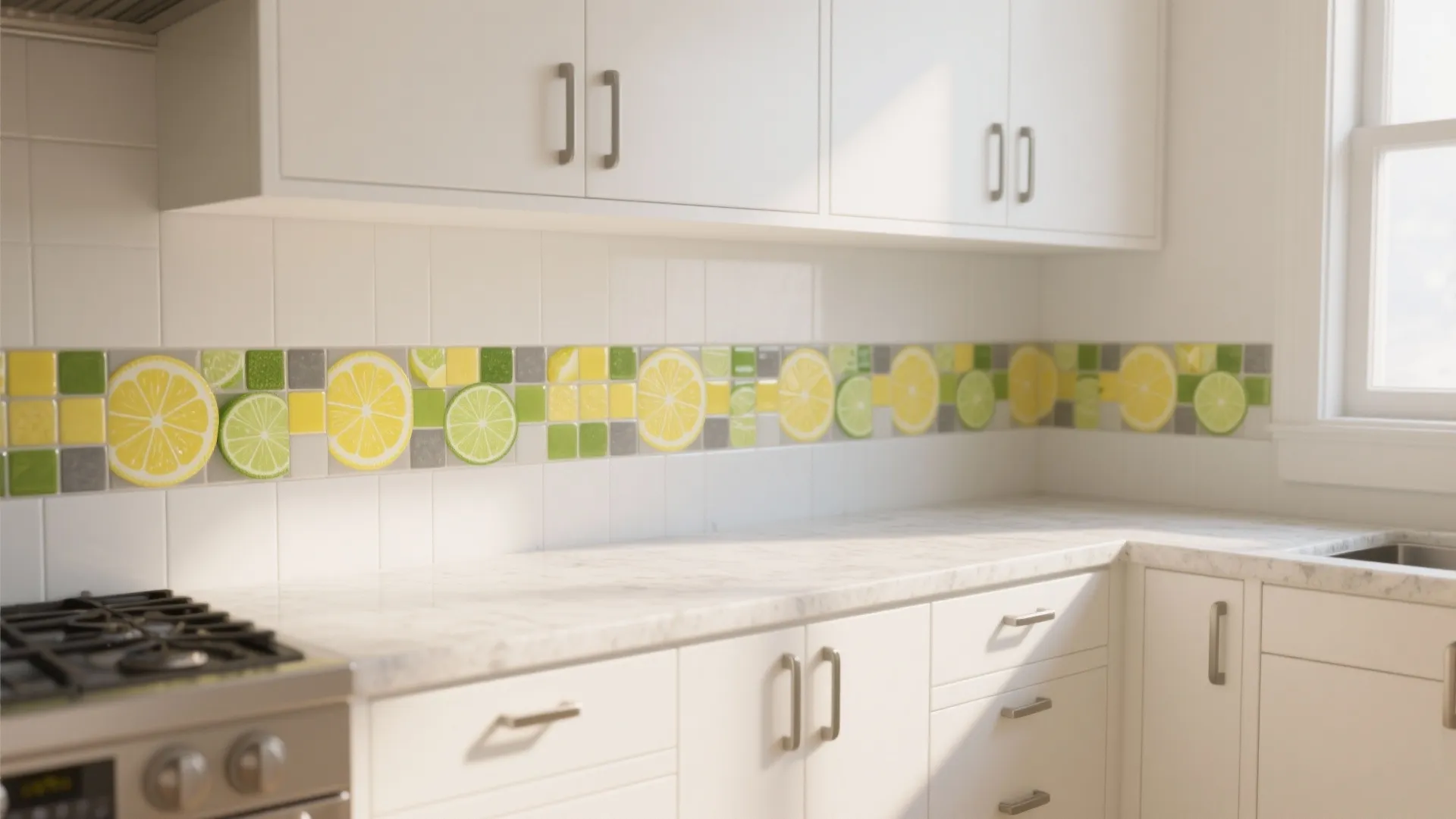Citrus Pop Backsplash: Lemon and Lime Accents