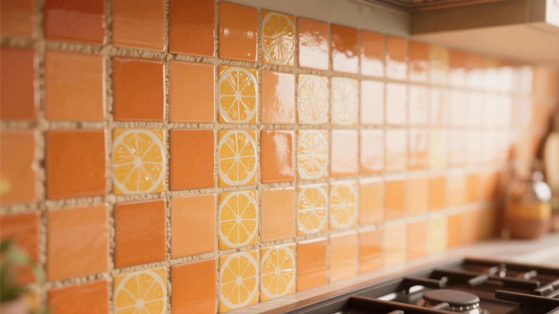 3. Citrus Tile Backsplash