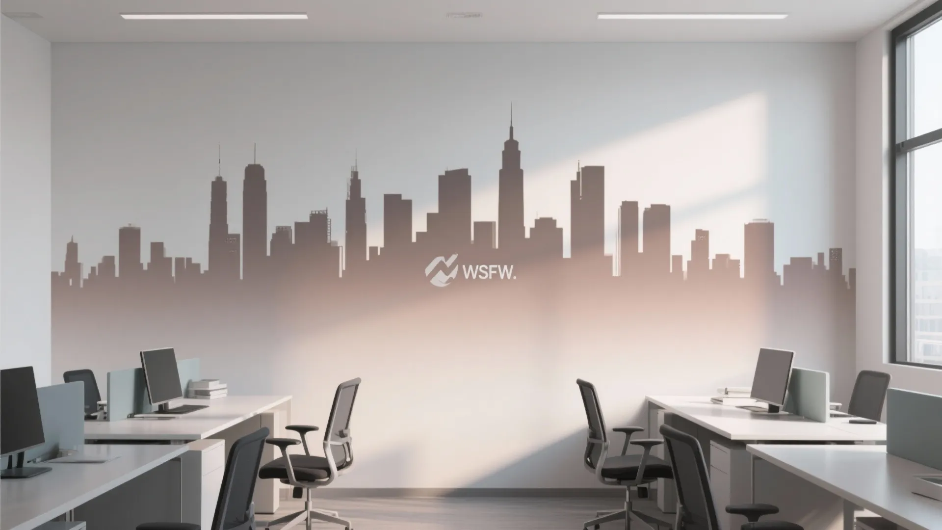 3. city skyline silhouettes