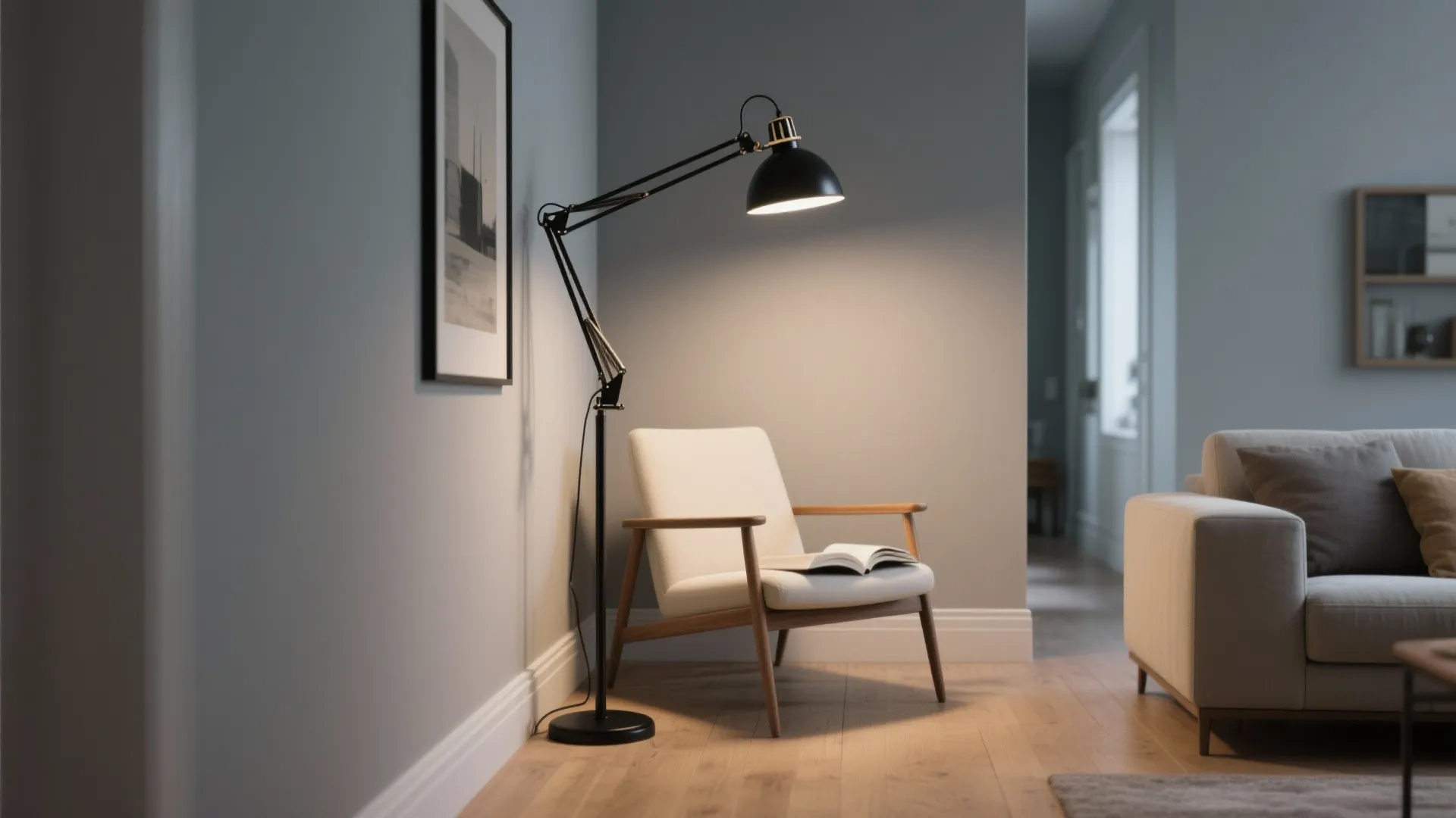 Clamp or wall-adjacent floor lamp