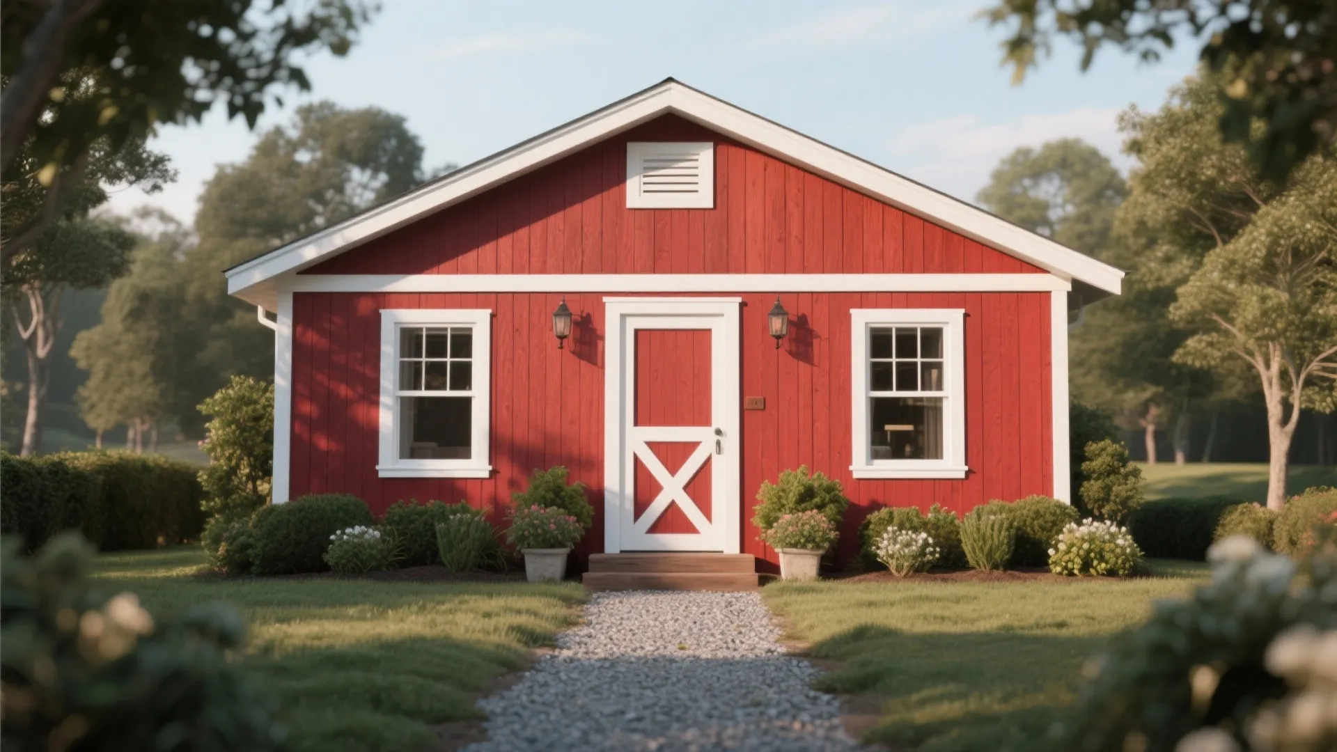 1. Classic Barn Red with Crisp White Trim
