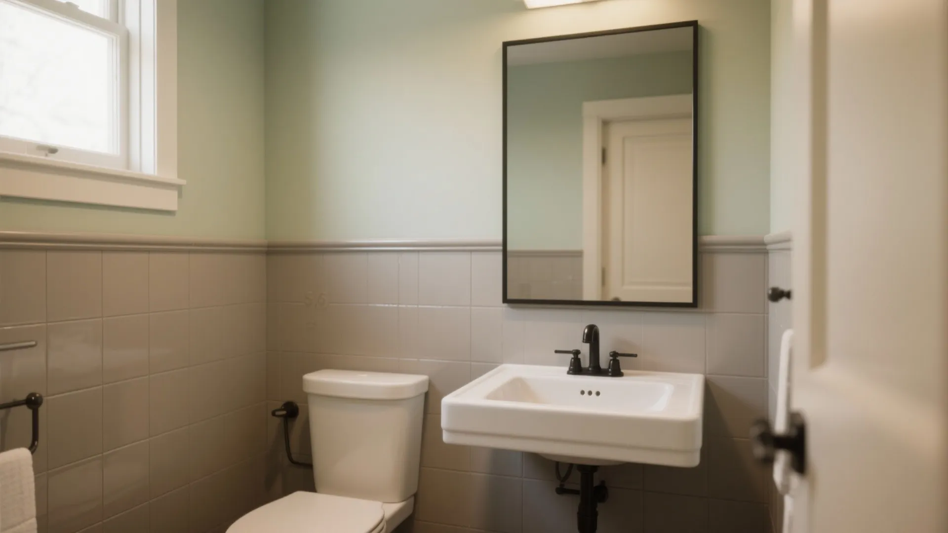 Classic Half Wall Tile + Paint Contrast