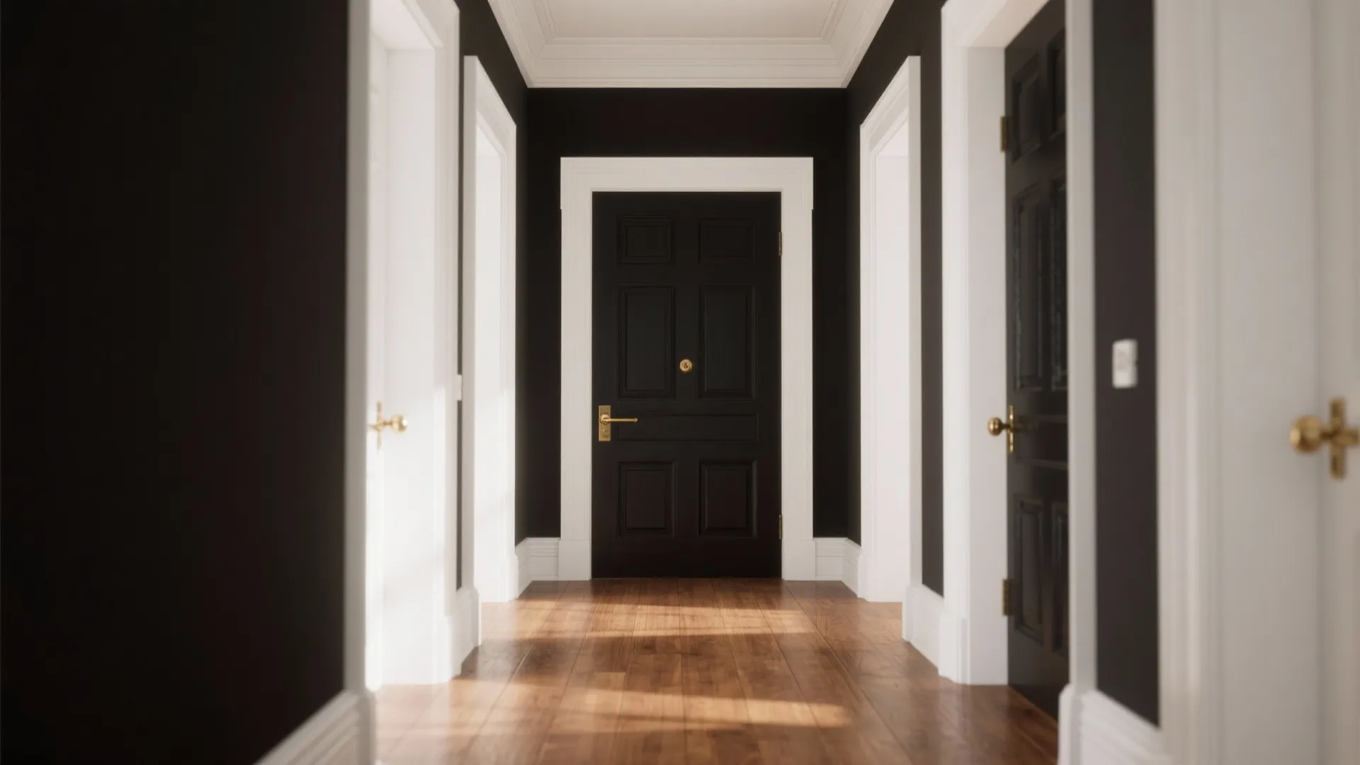 1. Classic High-Contrast (Black Door + White Trim)