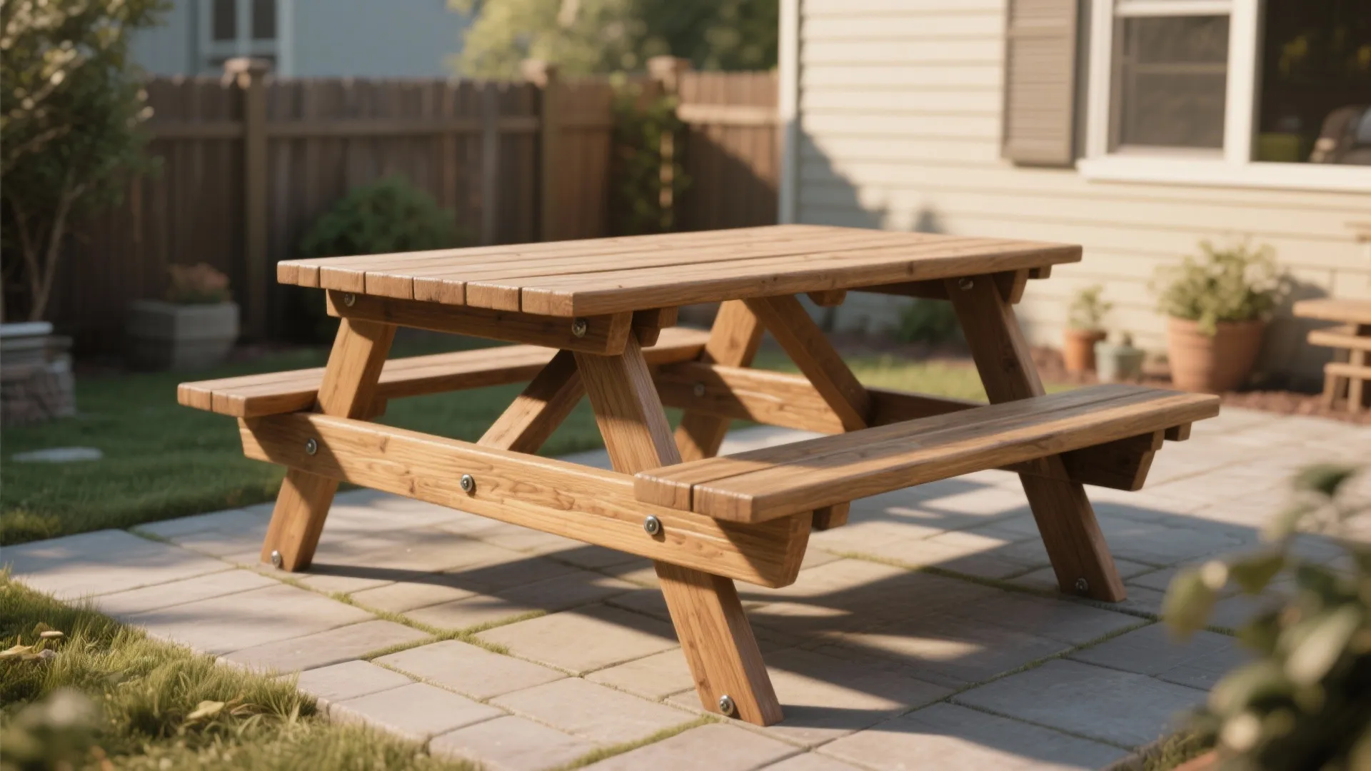 1. The Classic Plank Picnic Table