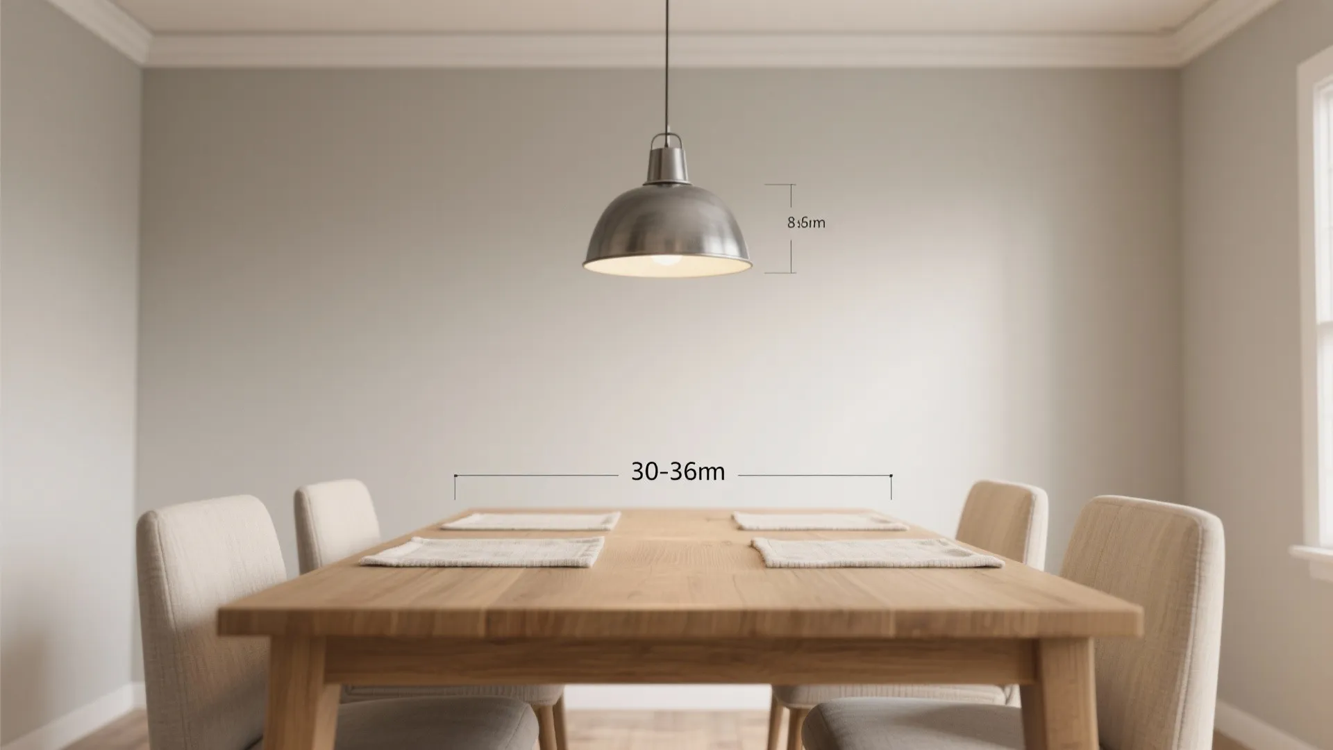 1. The classic rule: 30–36 inches above the table