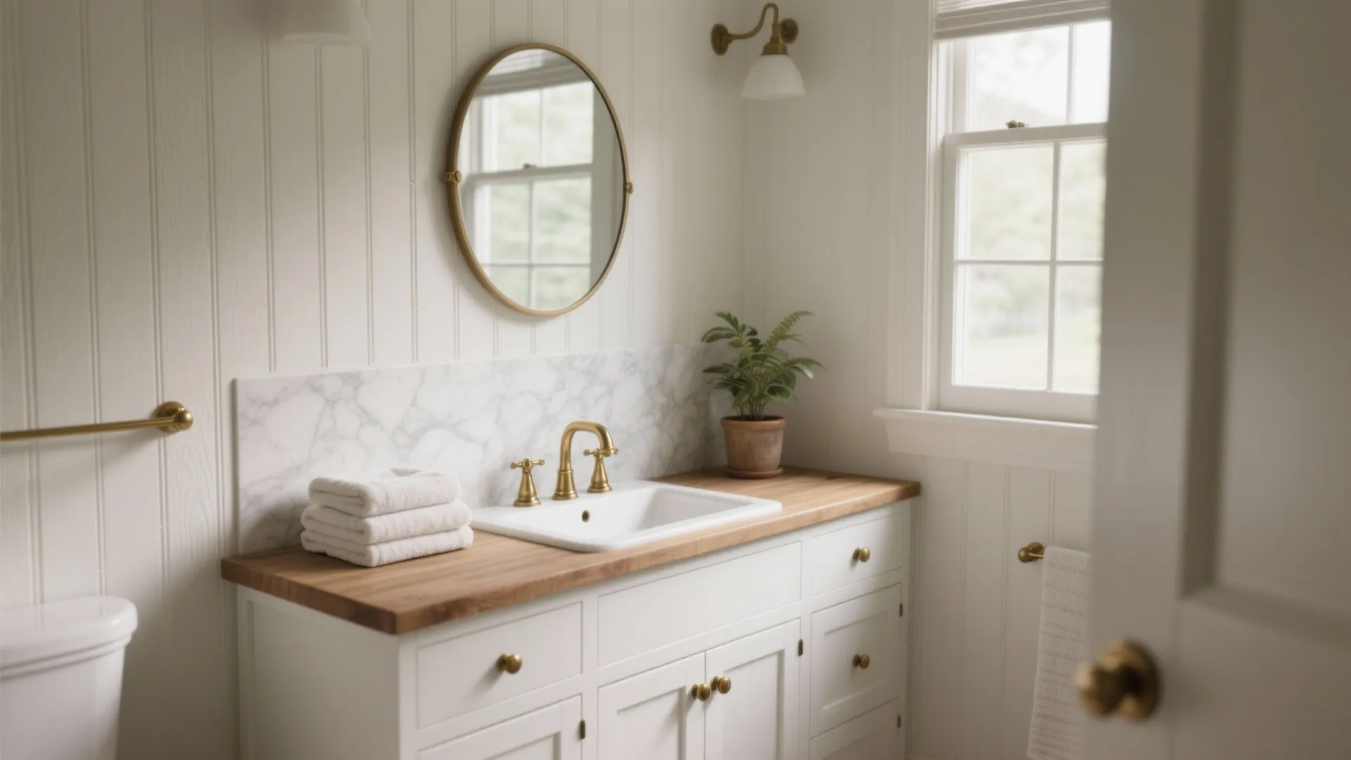 1. Classic Shaker White Vanity: Timeless and Friendly