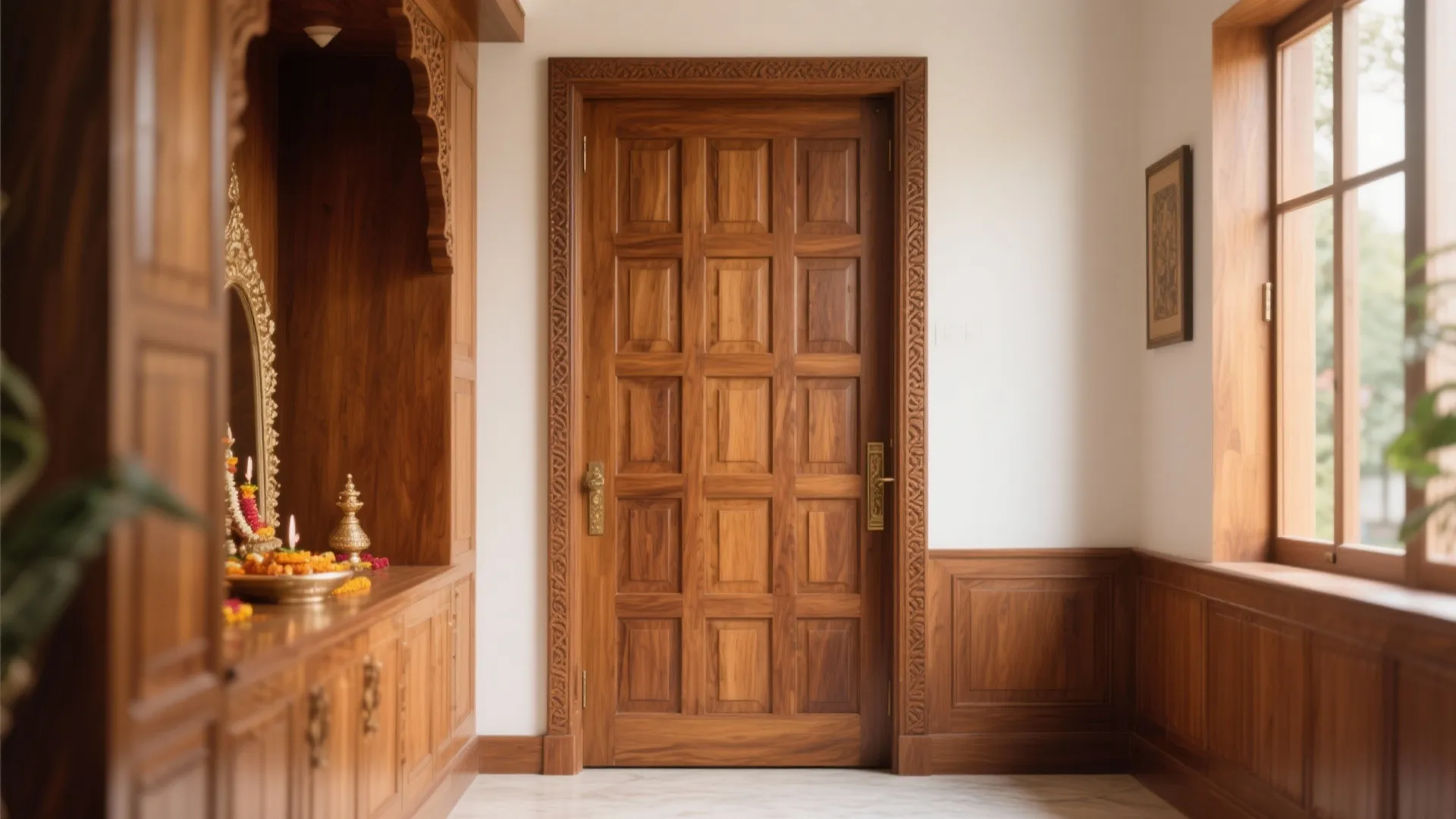 Classic Panelled Teak Door
