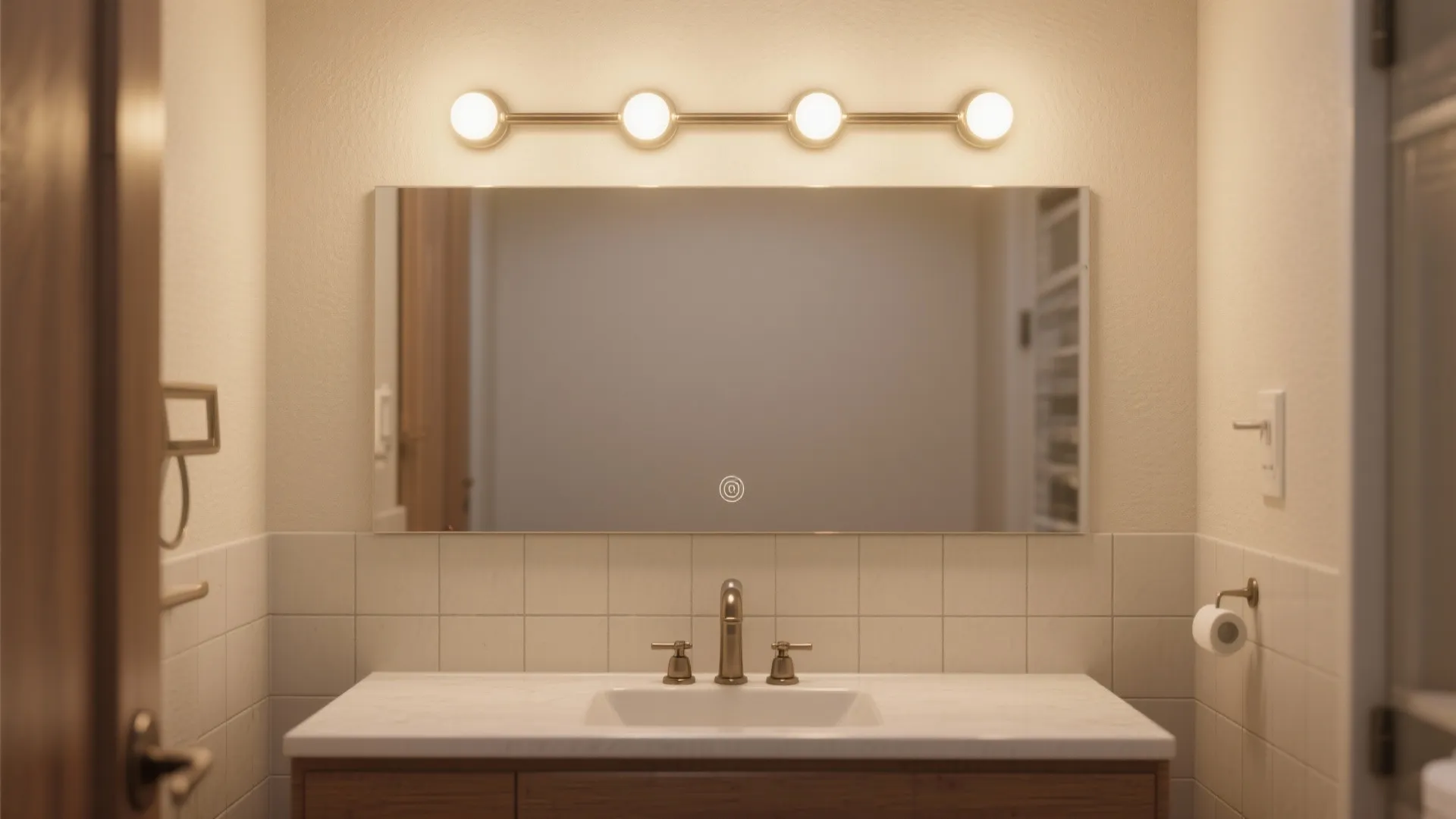 1. Classic Vanity Bar with Warm LED Bulbs