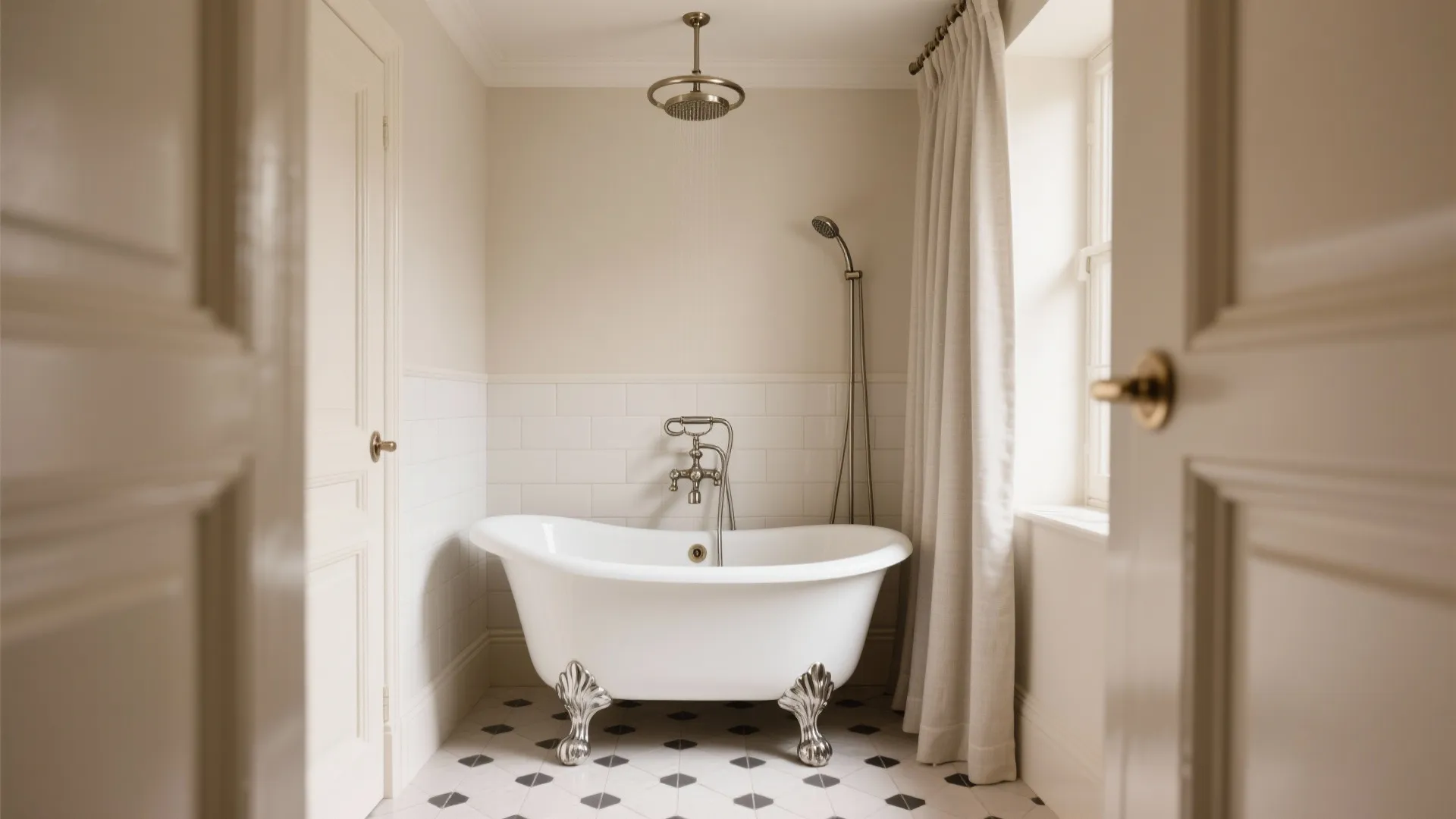 Clawfoot Tub with Exposed Plumbing