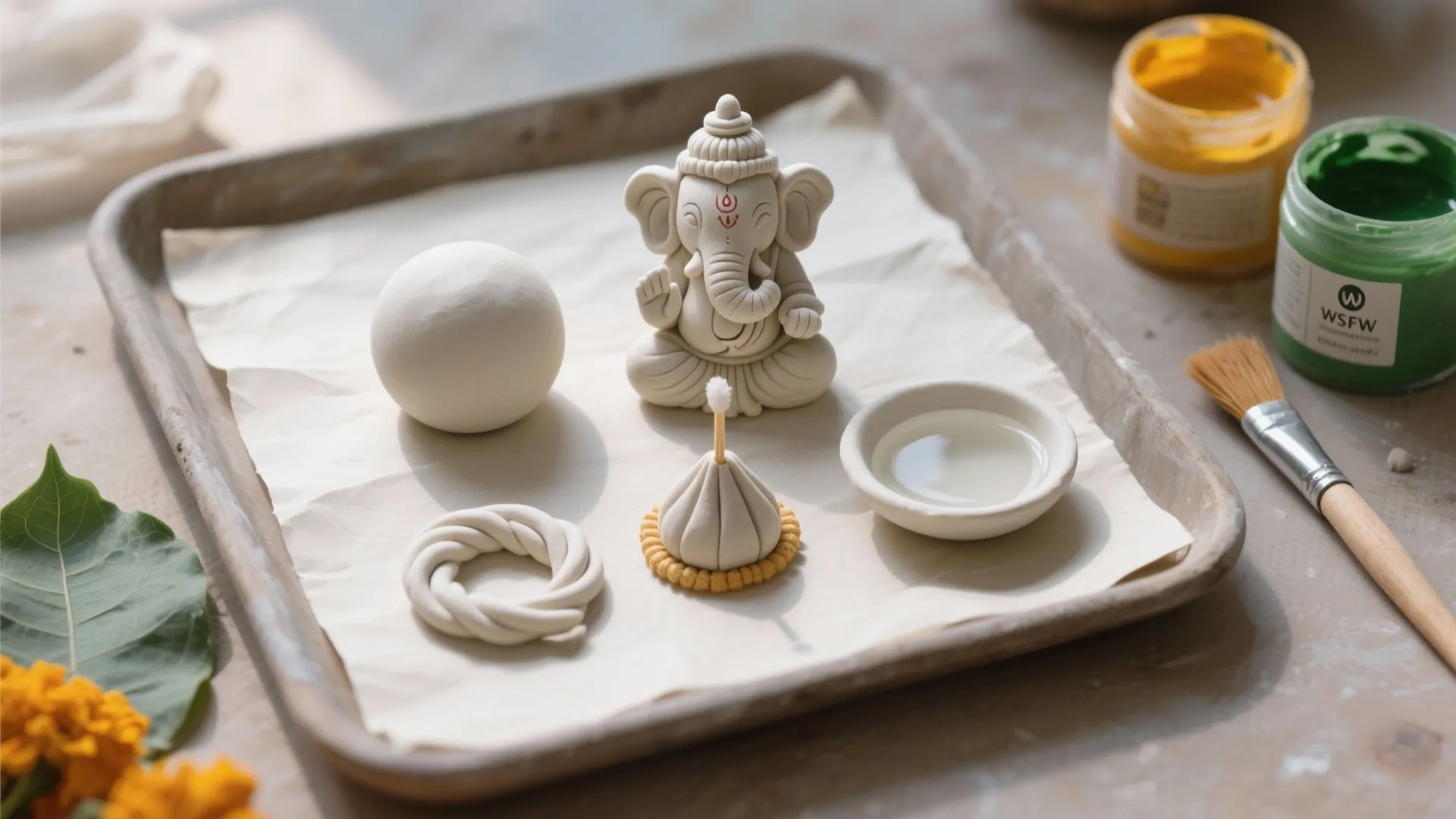 Air-Dry Clay Ganesha Idol (No-Kiln)