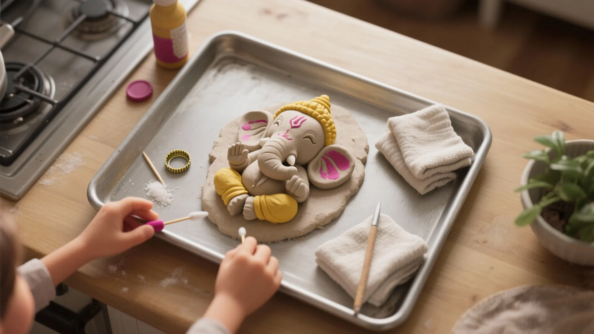 Clay Ganesha with Eco-Friendly Dough