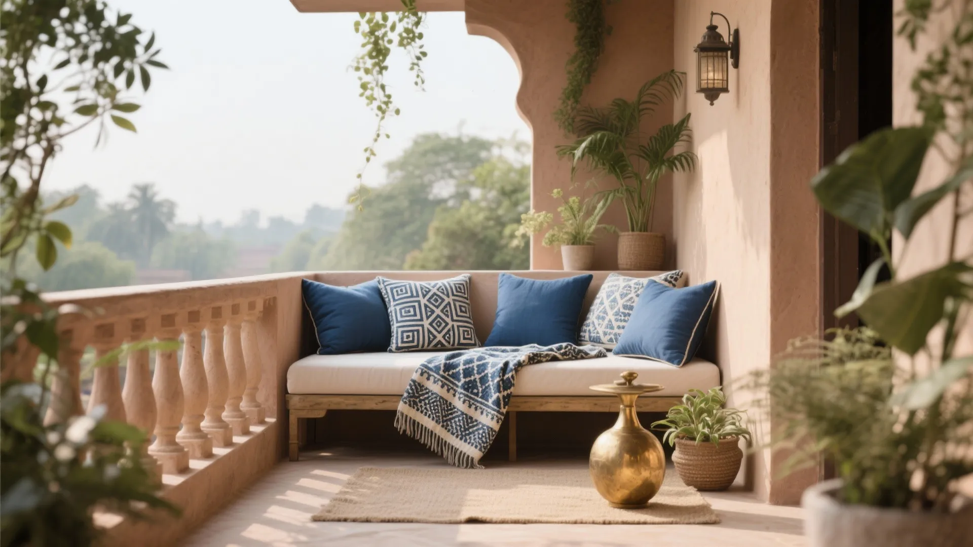 Clay Neutrals with Indigo Accents: Modern Desi Palette