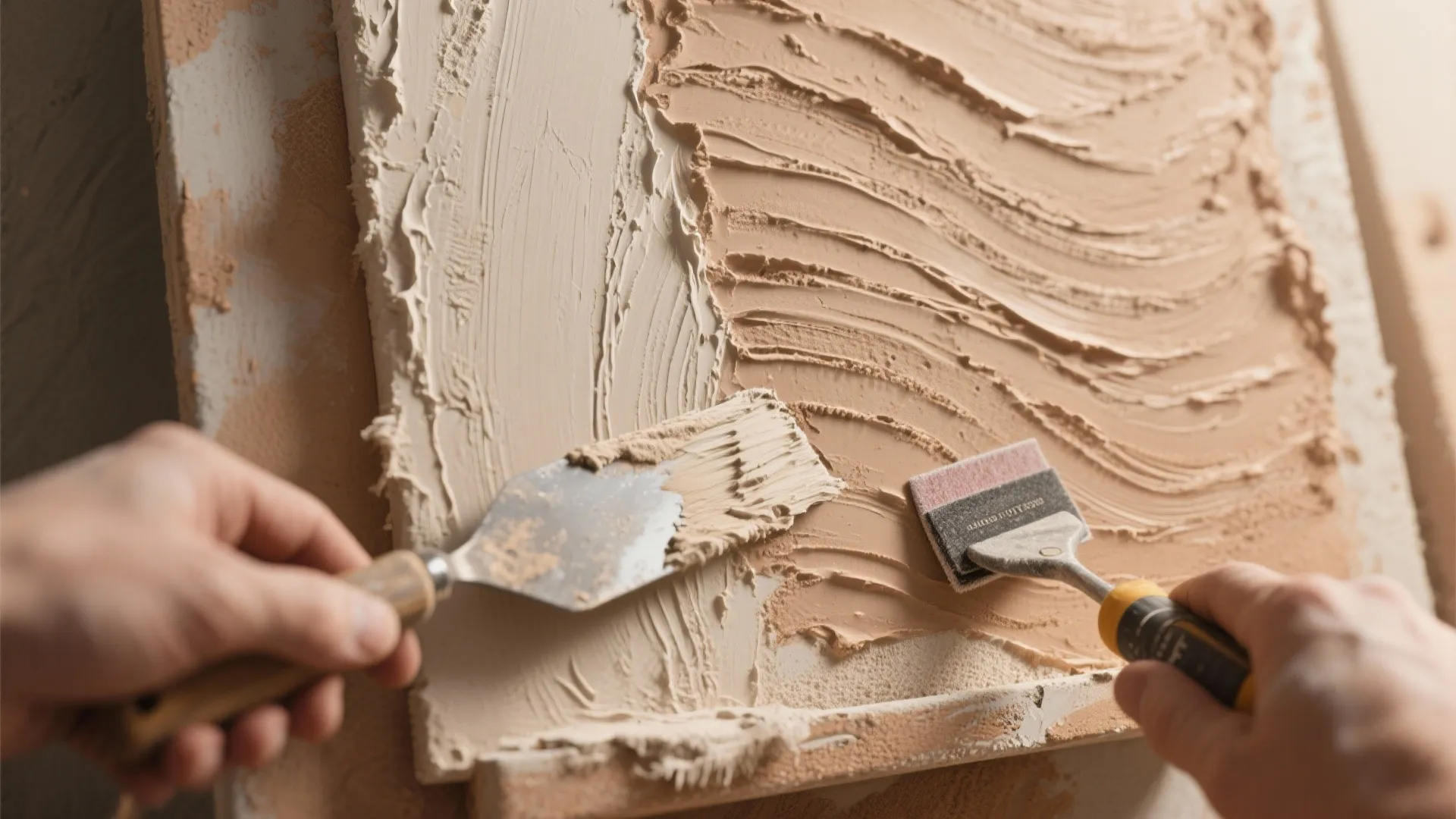 4. Play with texture: trowel, rag, or sand