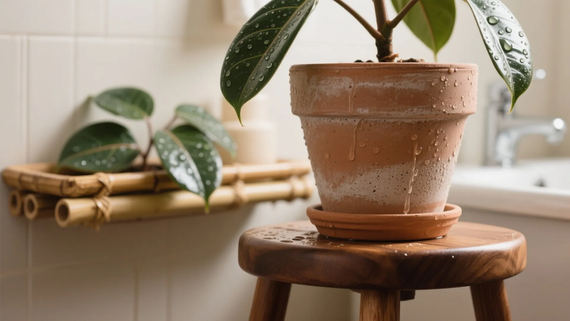 Clay and wood textures for warmth