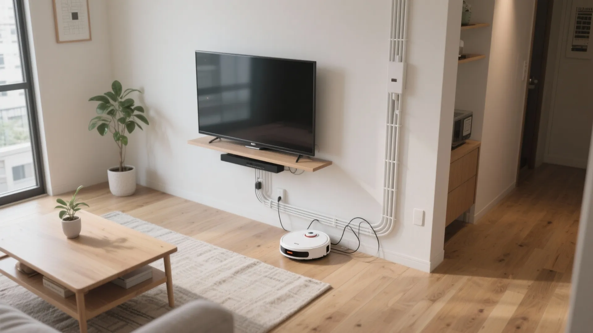 配線と動線を同時に整理：コードは“高さで逃がす”のが日式のコツ（動線を乱さない）