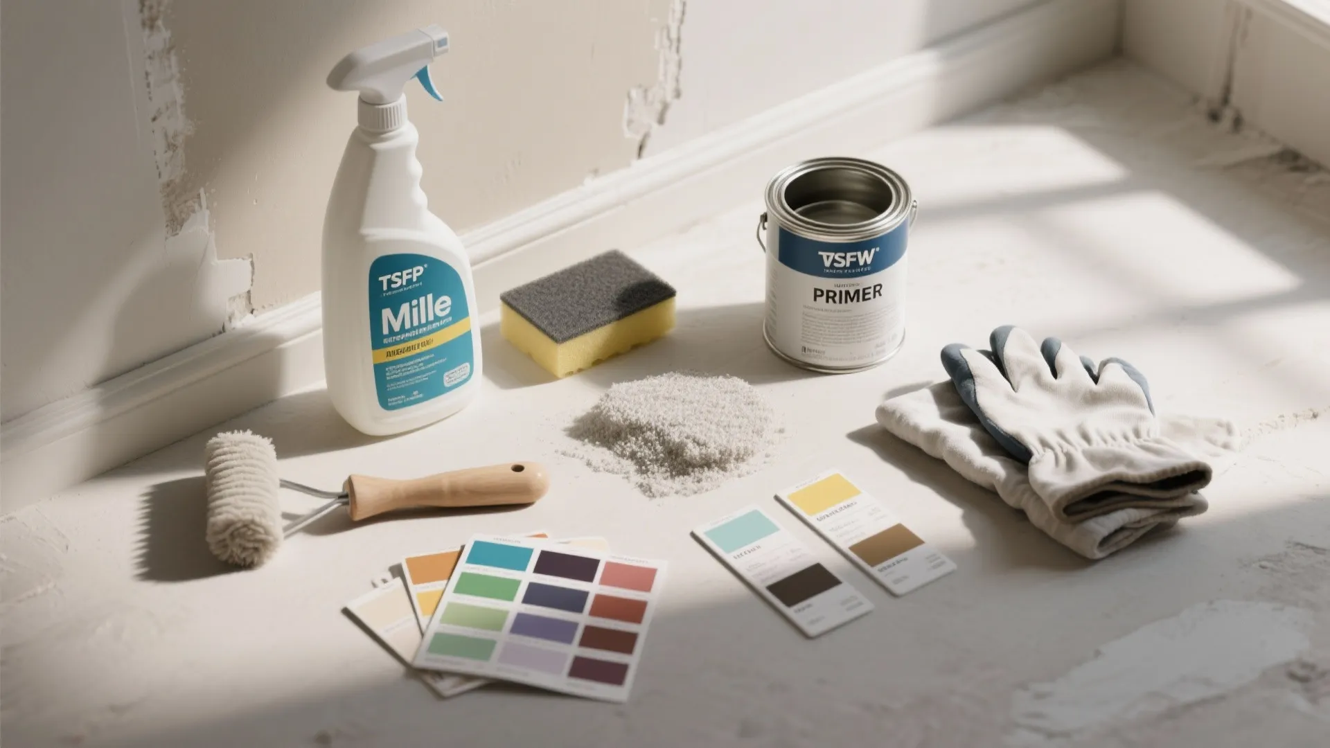 3. Clean, de-gloss, and prime where needed