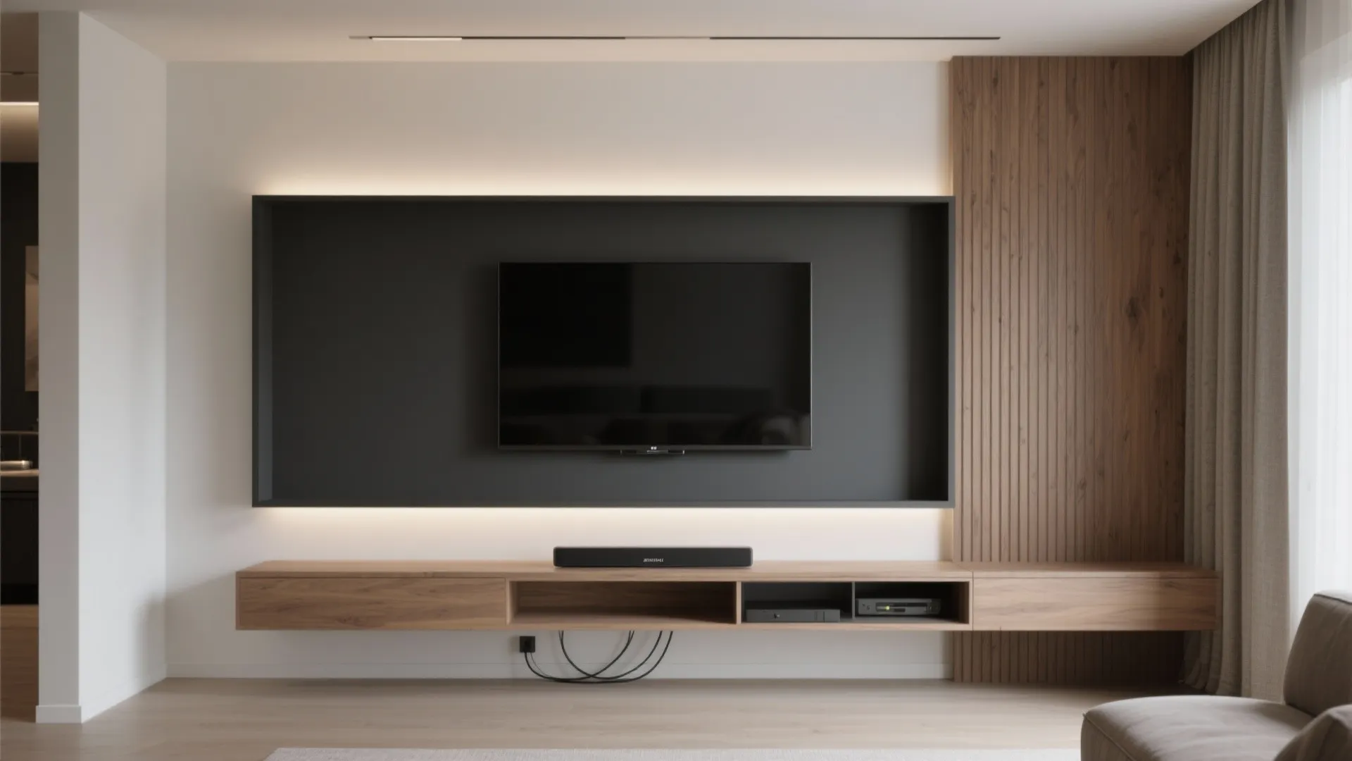 Clean TV Wall with Hidden Wiring