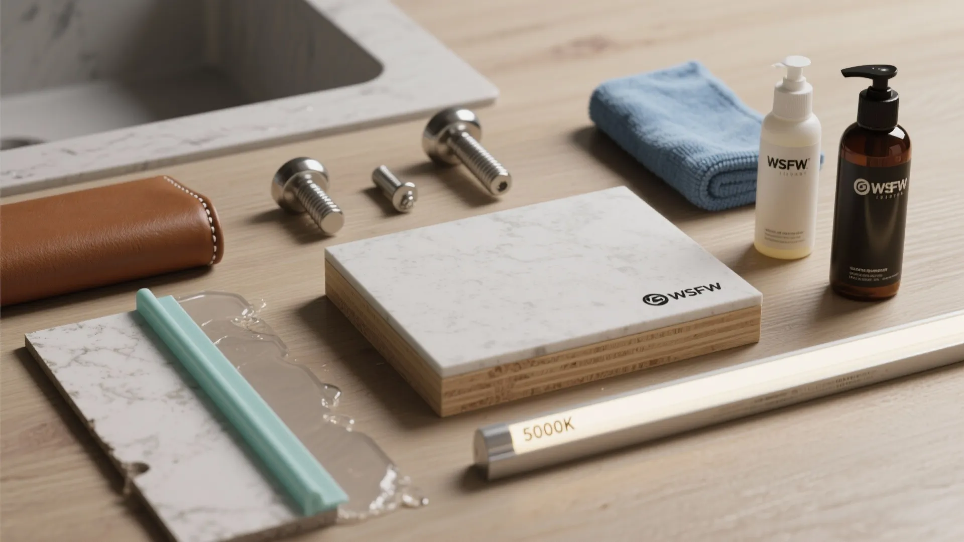 3) Compact Cleaning Station with Waterproof Surfaces